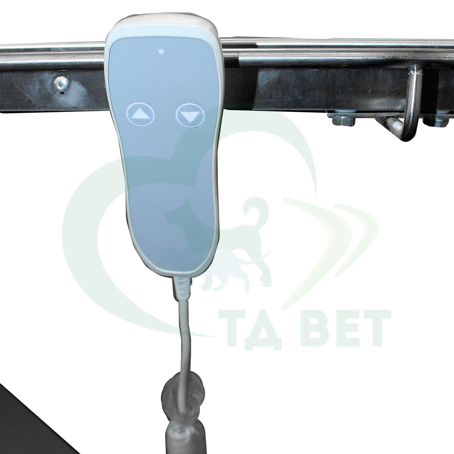 ТД ВЕТ Стол ветеринарный хирургический Vetbot-112 со штативом, 1300(1470)х600х(270-1030h),с колесами (каркас MUAR, пульт ножной)