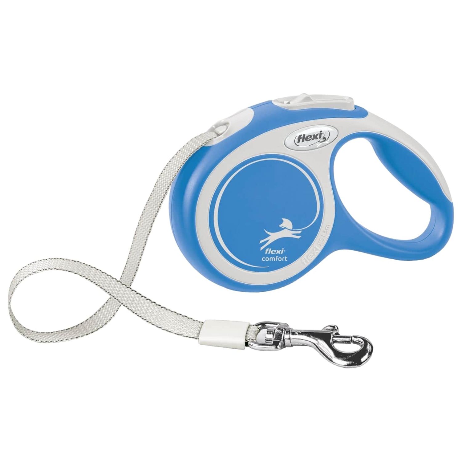 flexi рулетка NEW LINE Comfort XS (до 12 кг) лента 3 м серый/синий