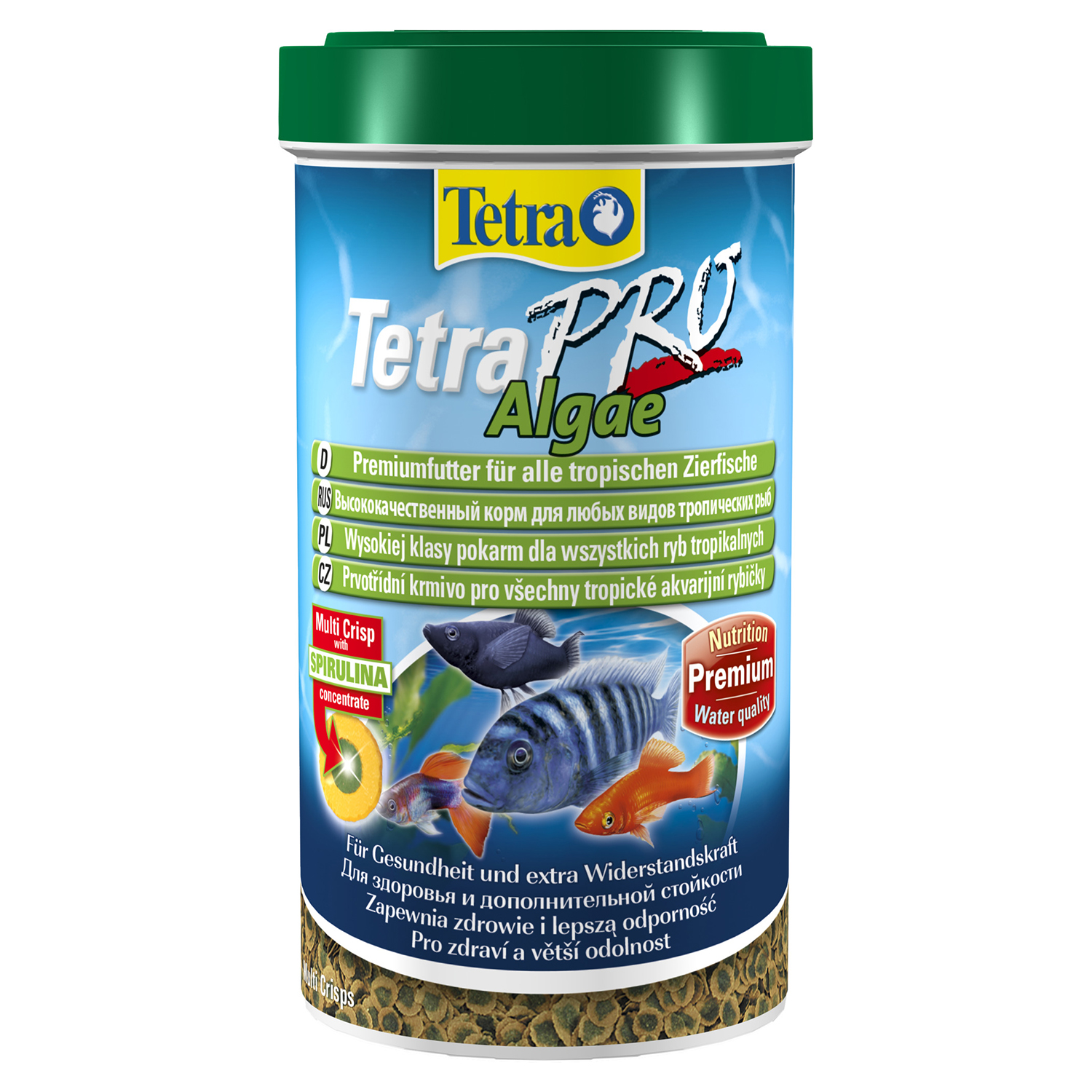 TetraPro Algae Crisps раст.корм для всех видов рыб в чипсах 500 мл