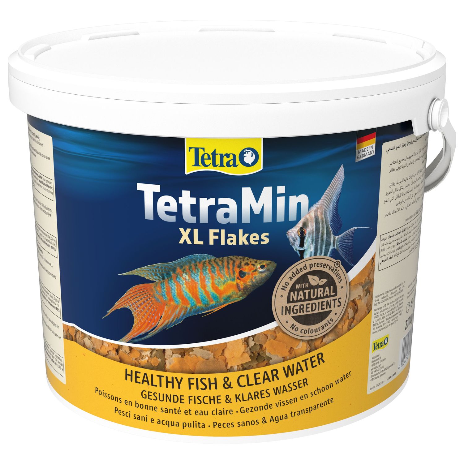 TetraMin XL корм для всех видов рыб крупные хлопья 10 л (ведро)