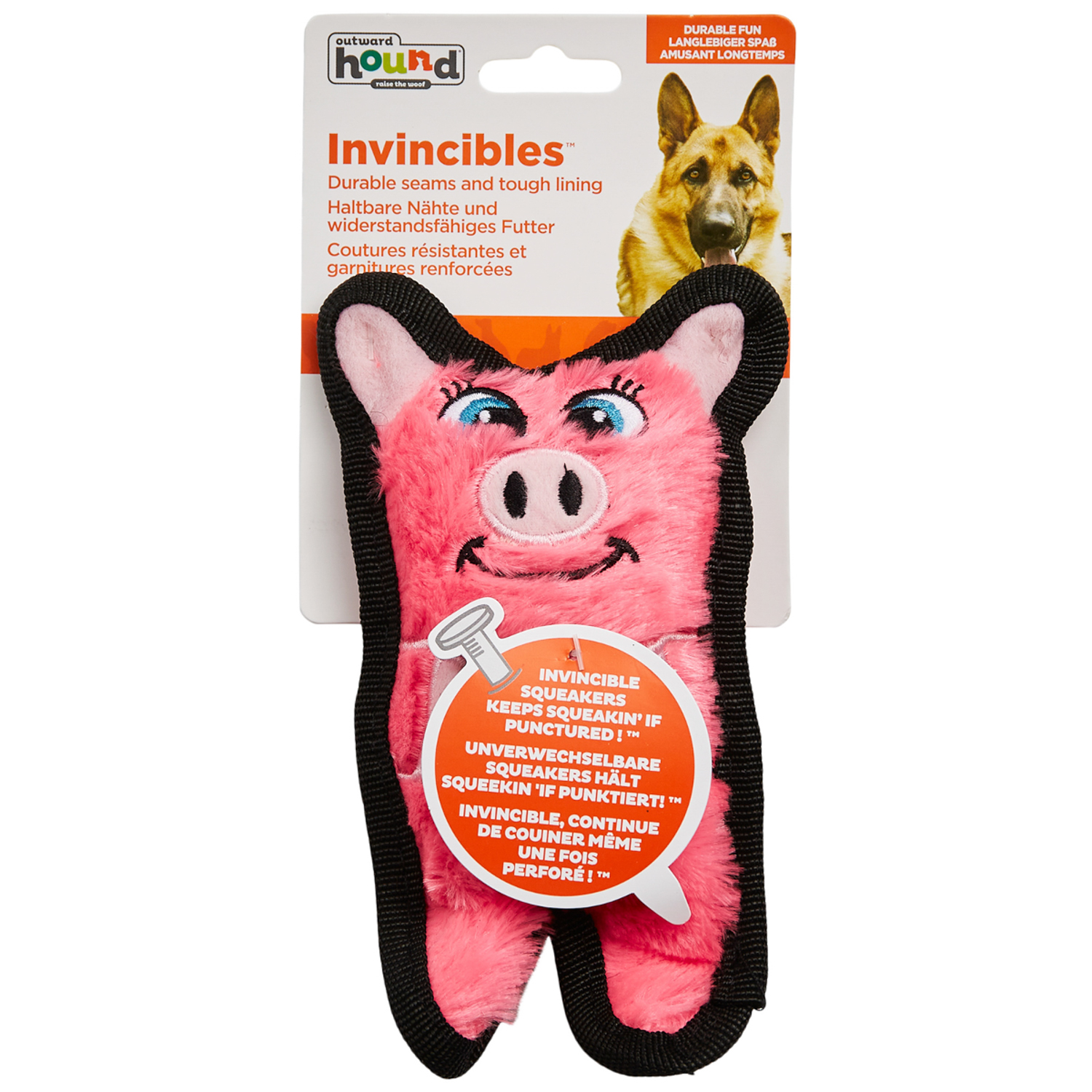 OutwardHound  игрушка для собак Invinc Mini Свинка без наполнителя с пищалками 12 см