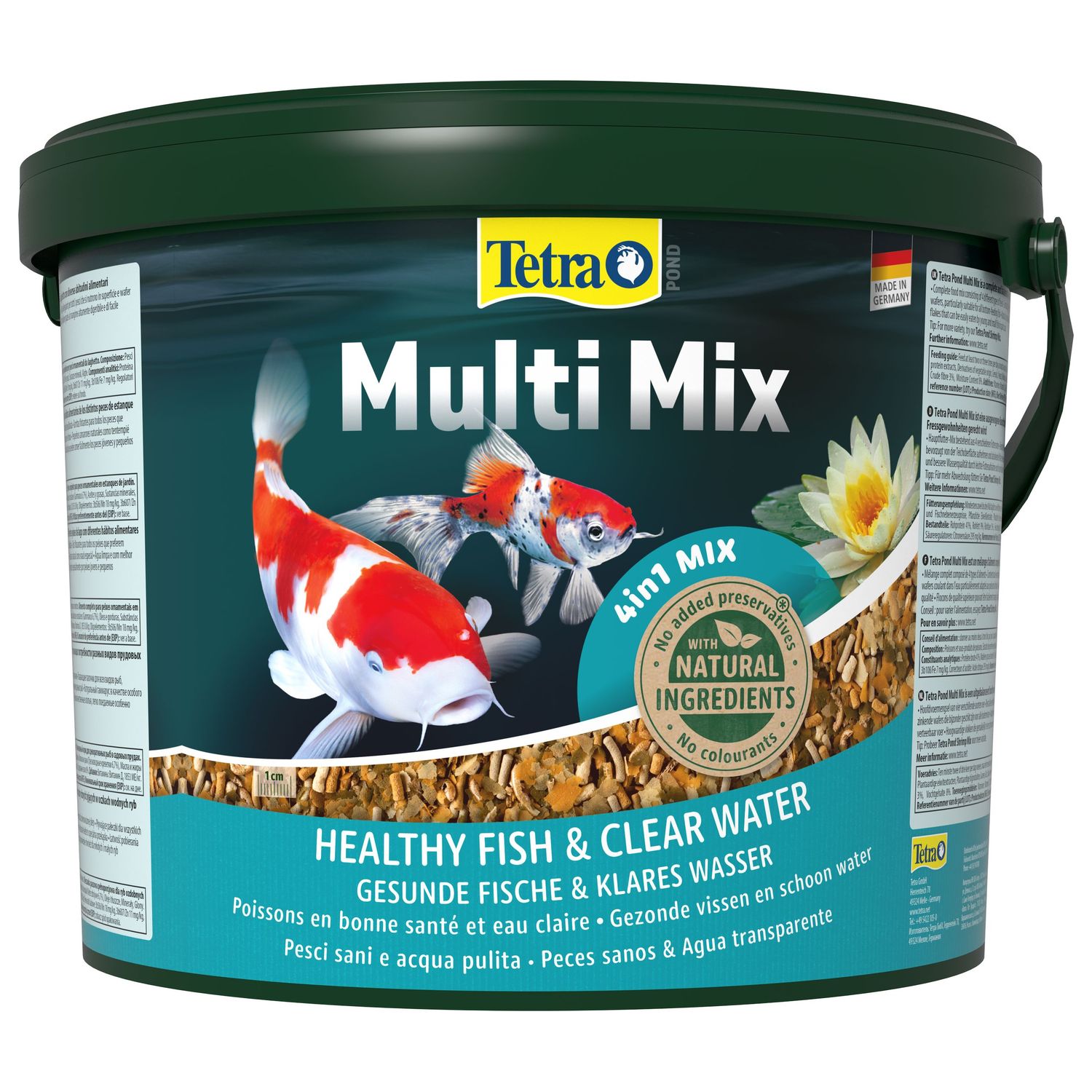 Tetra Pond MultiMix корм для пруд.рыб (гранулы, хлопья, таблетки, гаммарус) 10 л