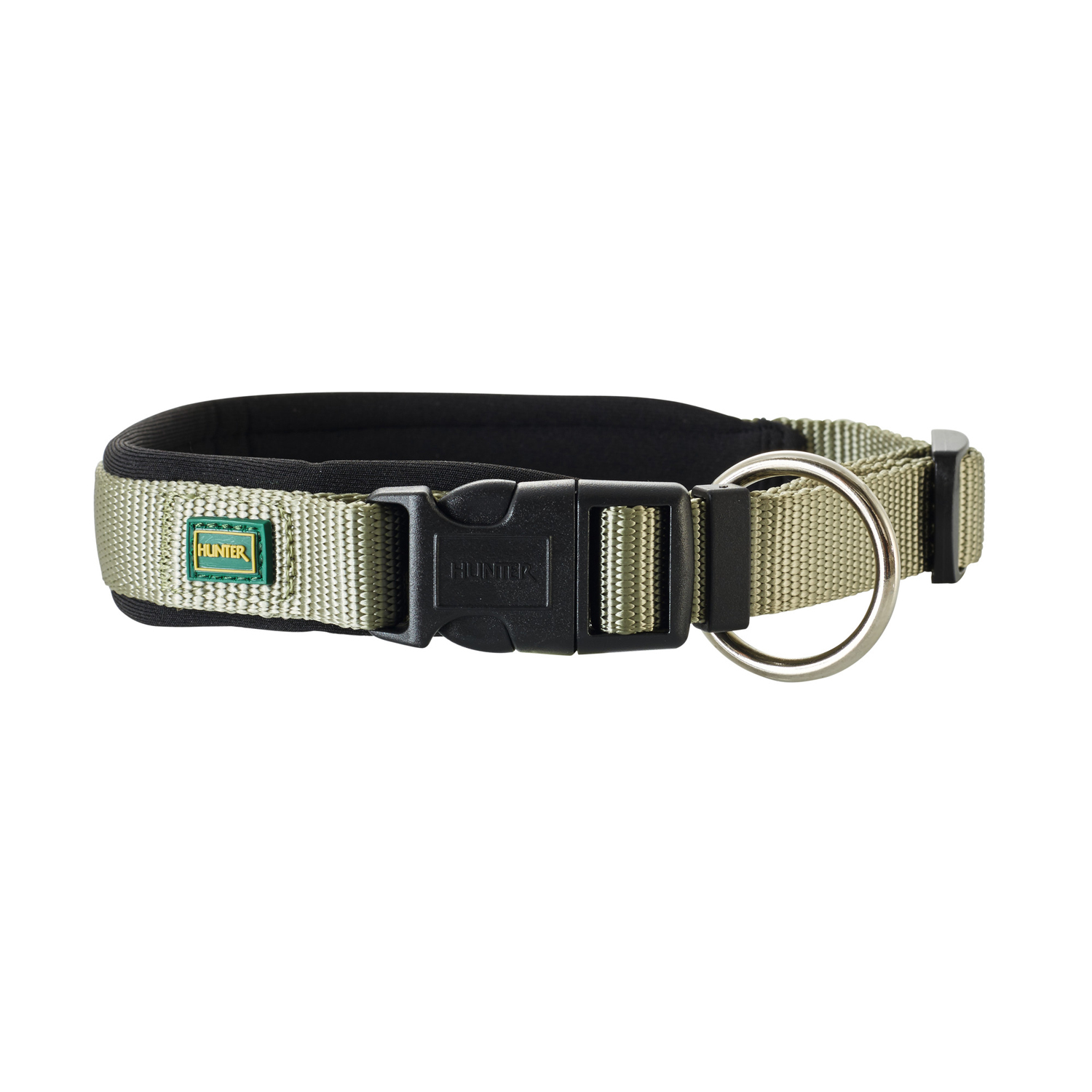 Hunter ошейник для собак Neoprene VP 55-60 см/L-XL, нейлон/неопрен, оливково-черный
