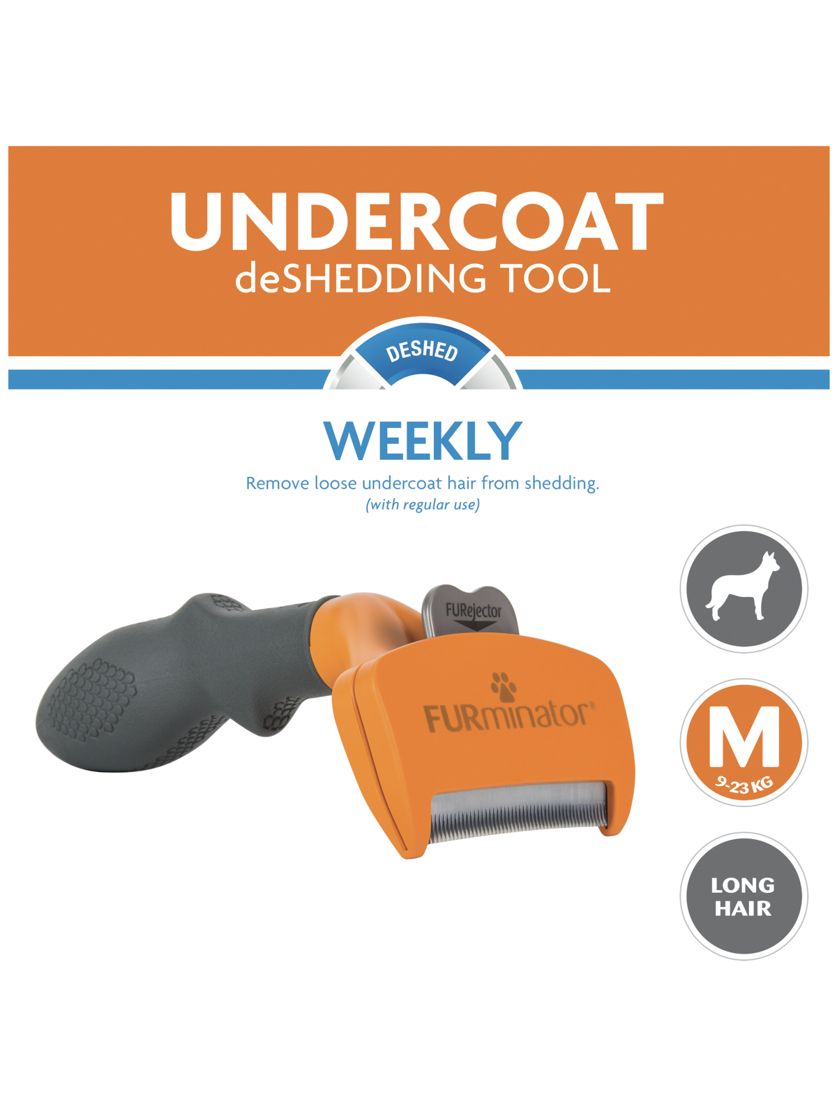 Фурминатор FURminator M для средних собак с длинной шерстью. СКИДКА 60%