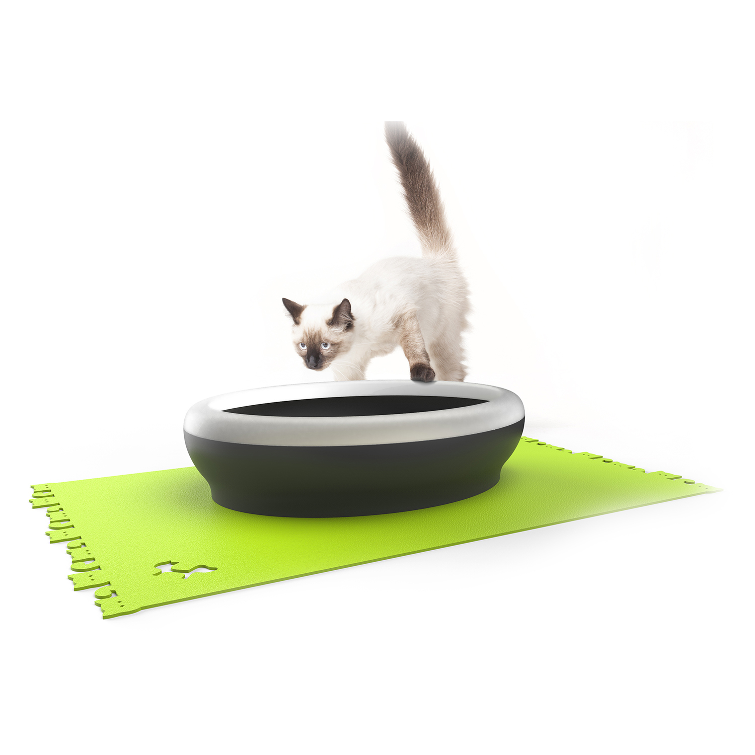 United Pets туалет-лоток "Vicci-Cat" с совком+подставкой в комплекте 53х40х16/13х10х26 черный СКИДКА 50%