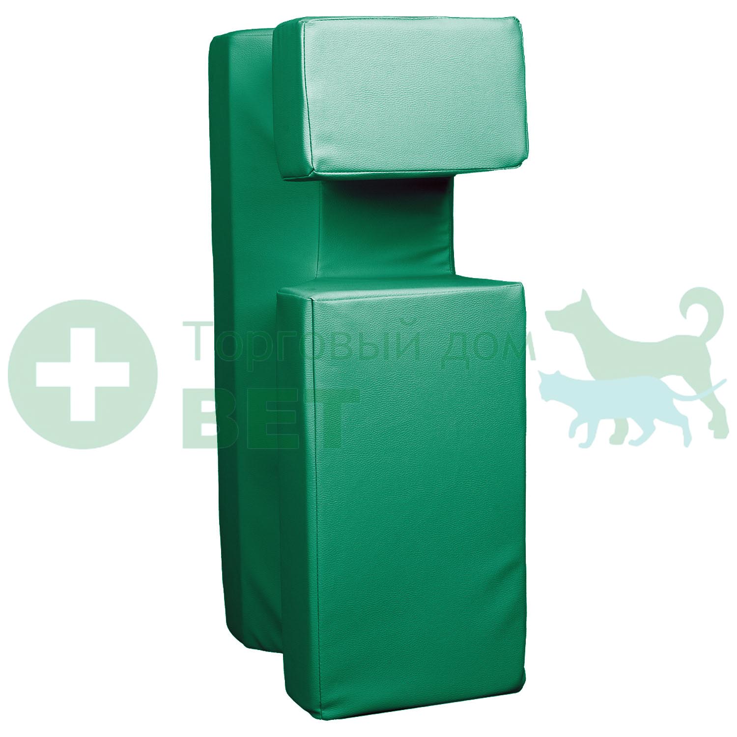 ТД ВЕТ Подушка для фиксации животных при кардио и узи-процедурах 900х450х300h мм (кож.зам. зелёный)