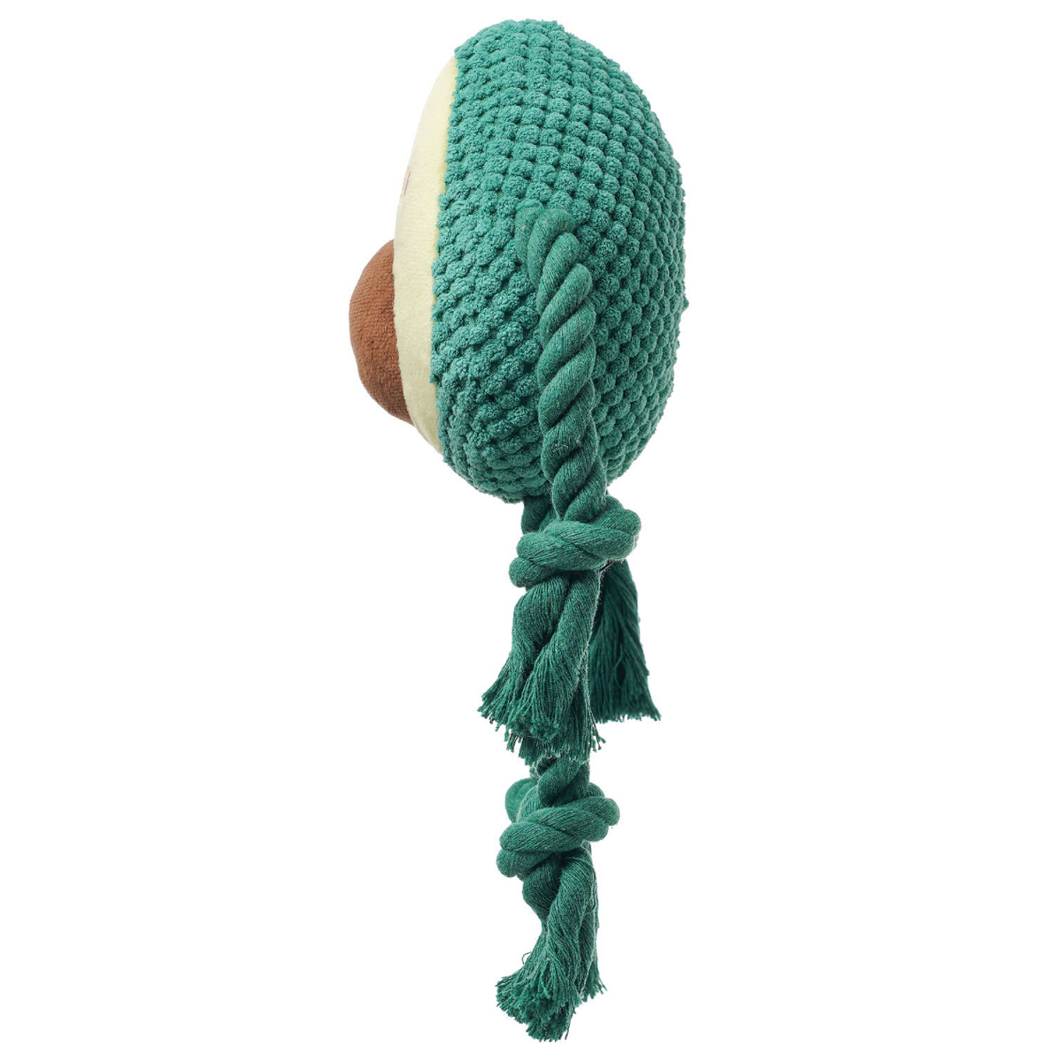 Игрушка Mr.Kranch для собак Авокадо плюшевая с канатиками и пищалкой 13.5 см