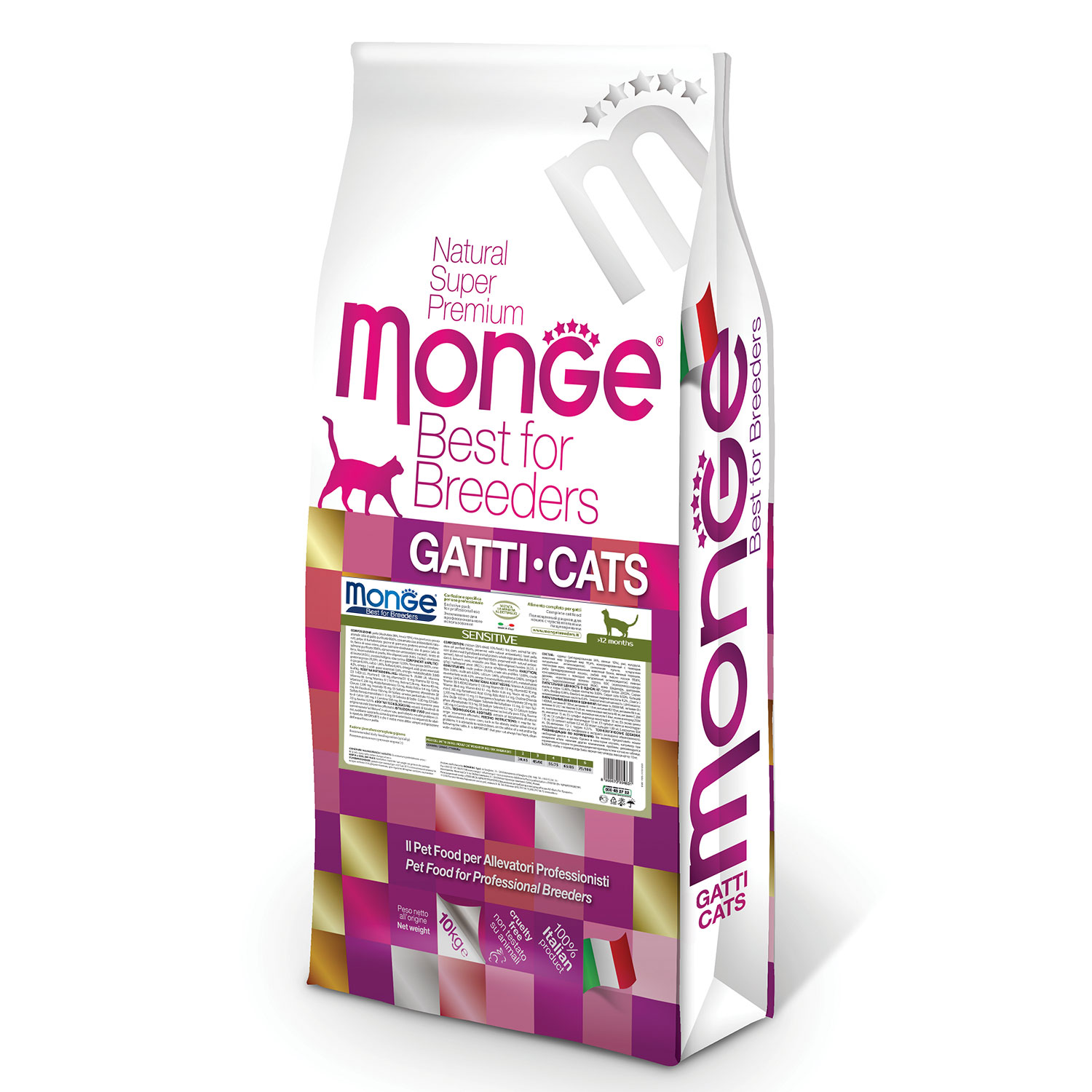 Сухой корм Monge Cat PFB Sensitive для кошек, с чувствительным пищеварением, из курицы 10 кг