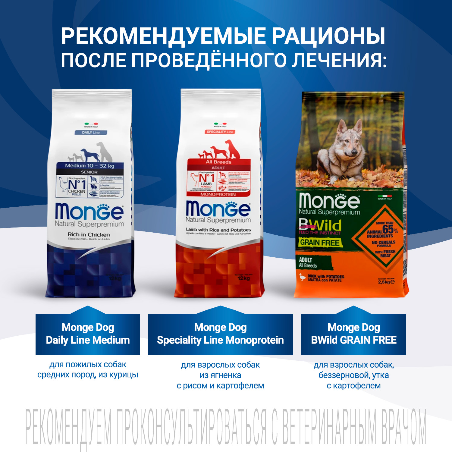 Диетический корм Monge VetSolution Dog Gastrointestinal Гастроинтестинал для собак при заболеваниях ЖКТ 2 кг