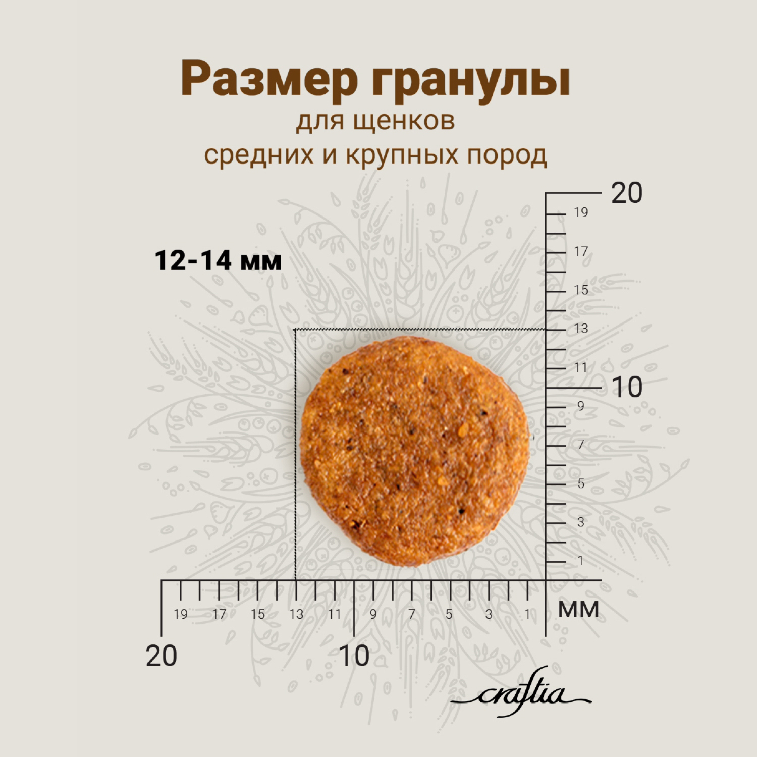 Сухой корм CRAFTIA NATURA для щенков средних и крупных пород из курицы и индейки 7 кг