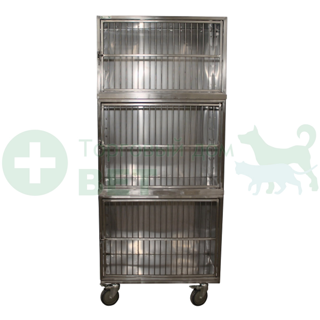 ТД ВЕТ Модуль клеток из нерж. стали, 3х ярусный  из 3 клеток 1/1/1, 800х500х1500(1660)h