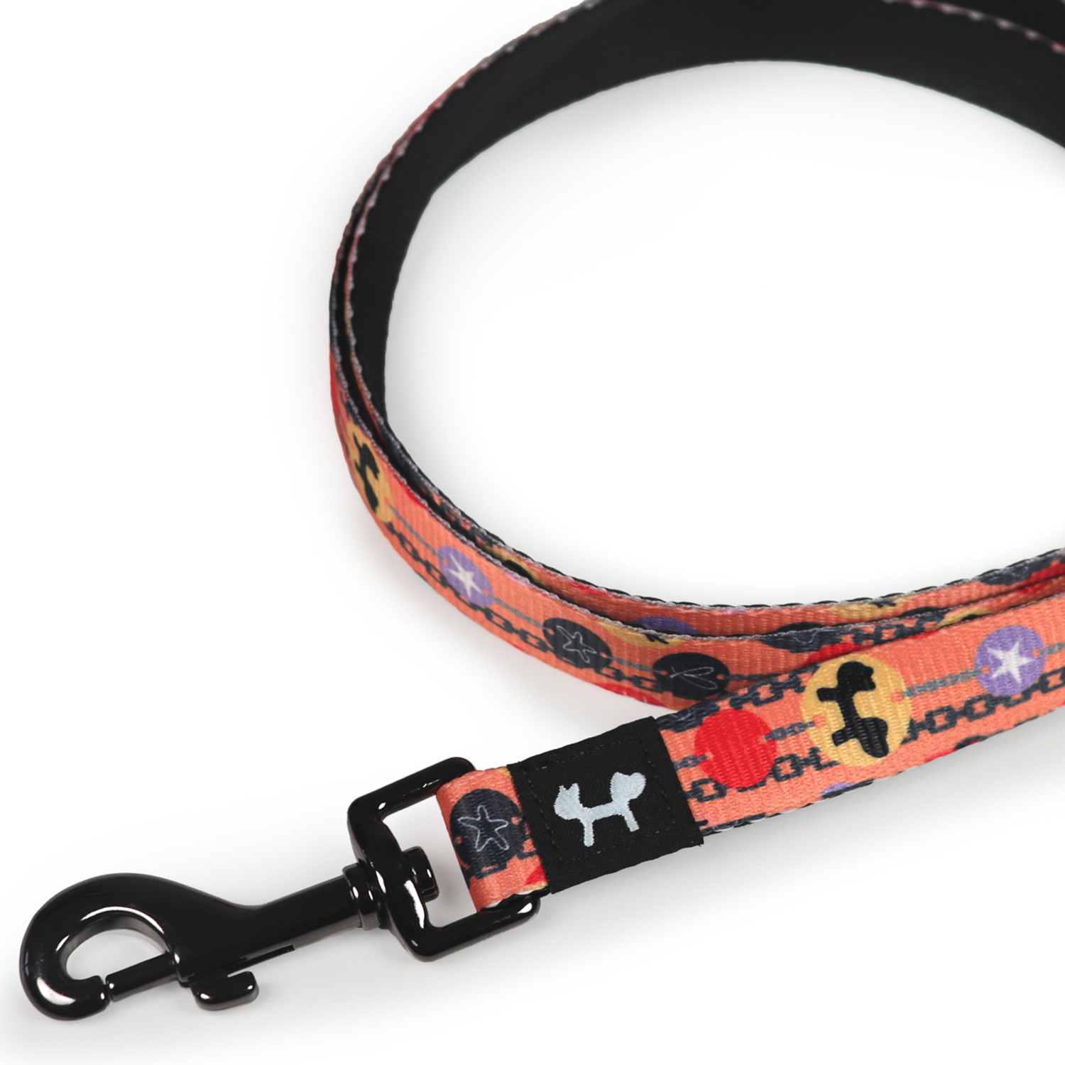 Поводок United Pets для собак Complete me Forever 140 см, 16 мм, оранжевый с рисунком