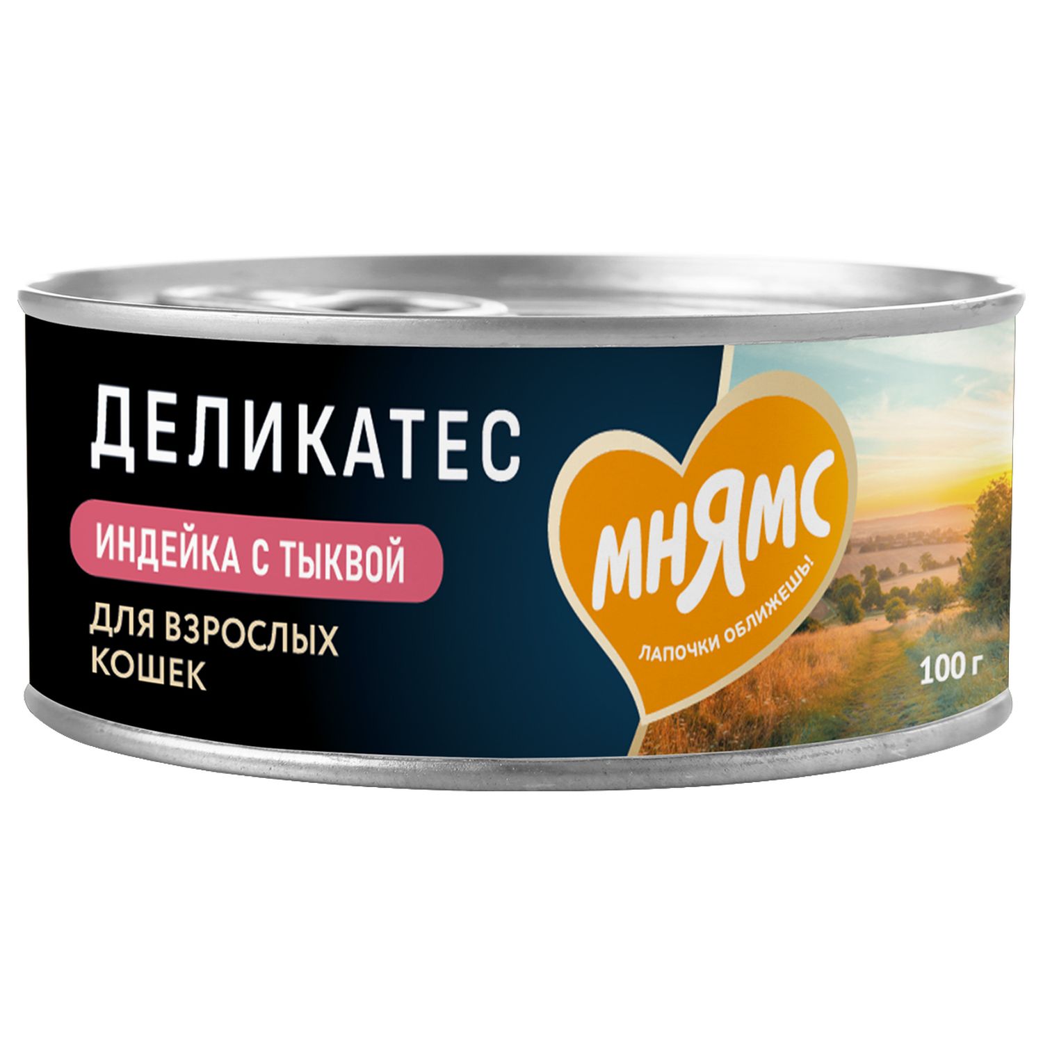 Влажный корм Мнямс Деликатес Индейка с тыквой для кошек "Паштет по-оксфордски" 100 г