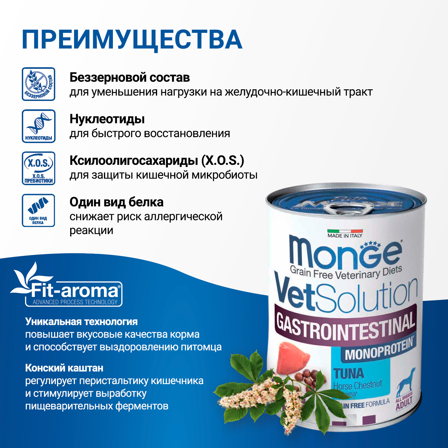 Диетический корм Monge VetSolution Dog Gastrointestinal Гастроинтестинал для собак при заболеваниях ЖКТ 400 г