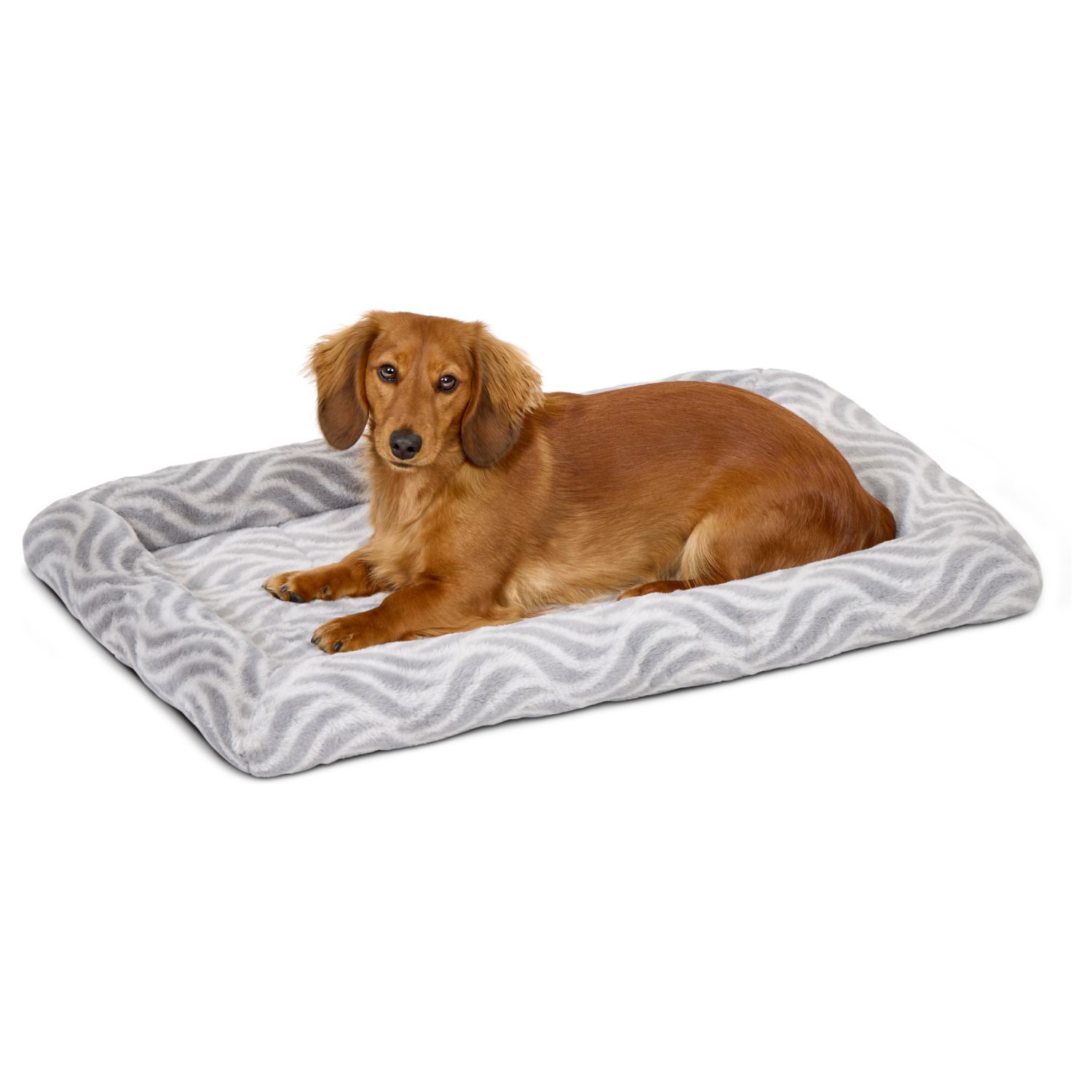 Лежанка MidWest Deluxe Wave Bed для собак и кошек меховая 70,5х53х7,5 см, серая