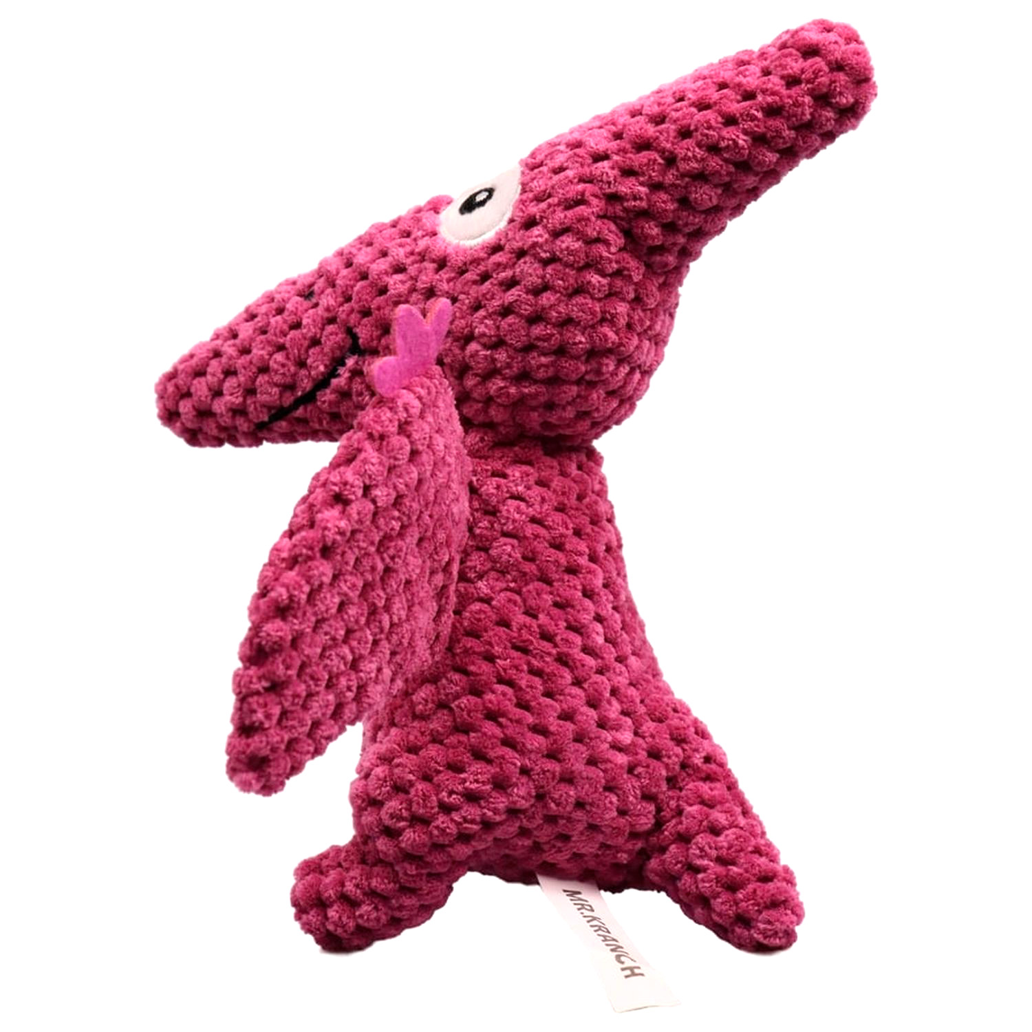 Игрушка Mr.Kranch для собак Птерозавр плюшевая с пищалкой 23 см бордовая