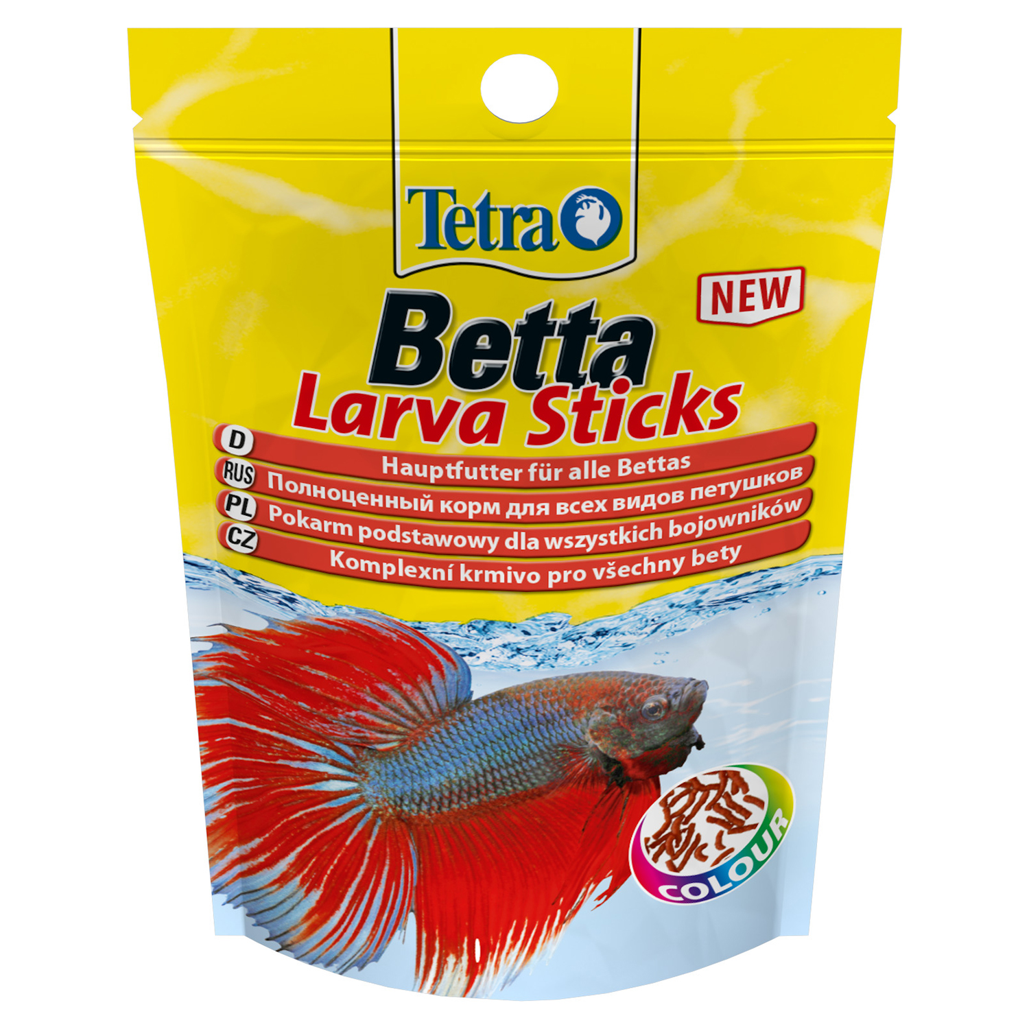 TetraBetta LarvaSticks корм в форме мотыля для петушков и других лабиринтовых рыб 5 г (sachet)