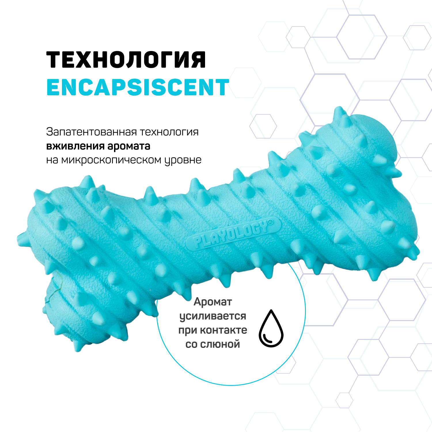 Playology дентальная жевательная косточка PUPPY TEETHING BONE для щенков 4-8 месяцев с ароматом арахиса, цвет голубой СКИДКА 50%