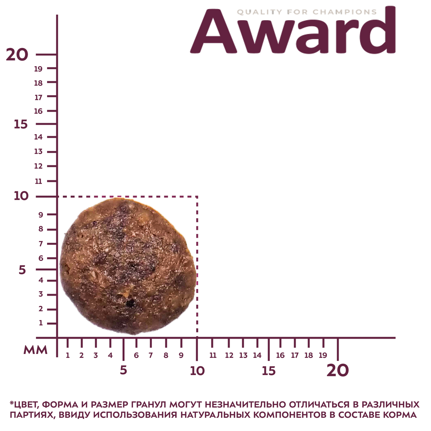 Сухой корм AWARD для взрослых собак мелких и миниатюрных пород с ягненком и индейкой с добавлением брокколи и брусники 1,5кг