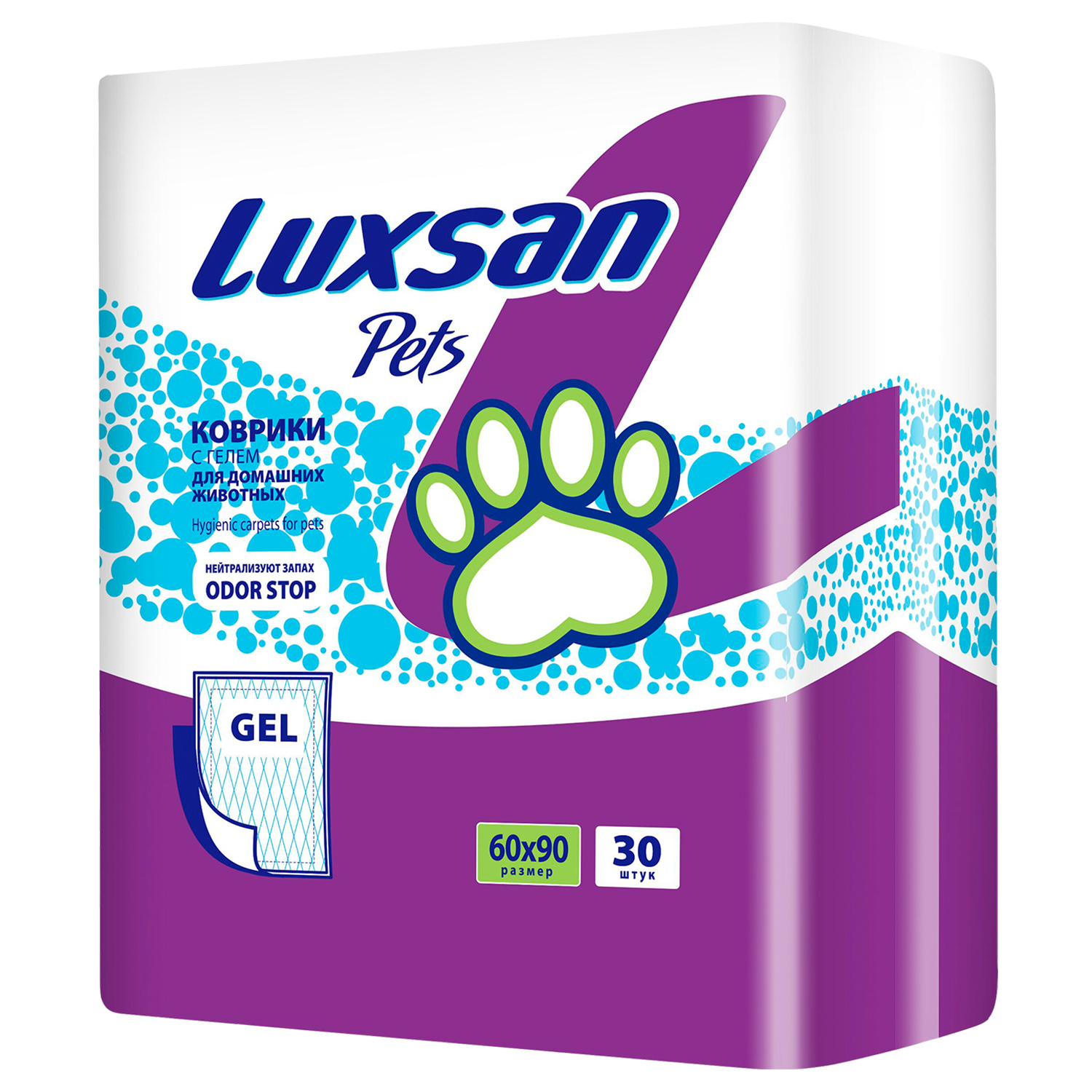 Коврики (пеленки) LUXSAN Premium GEL для животных 60х90, 30 шт СКИДКА 40%