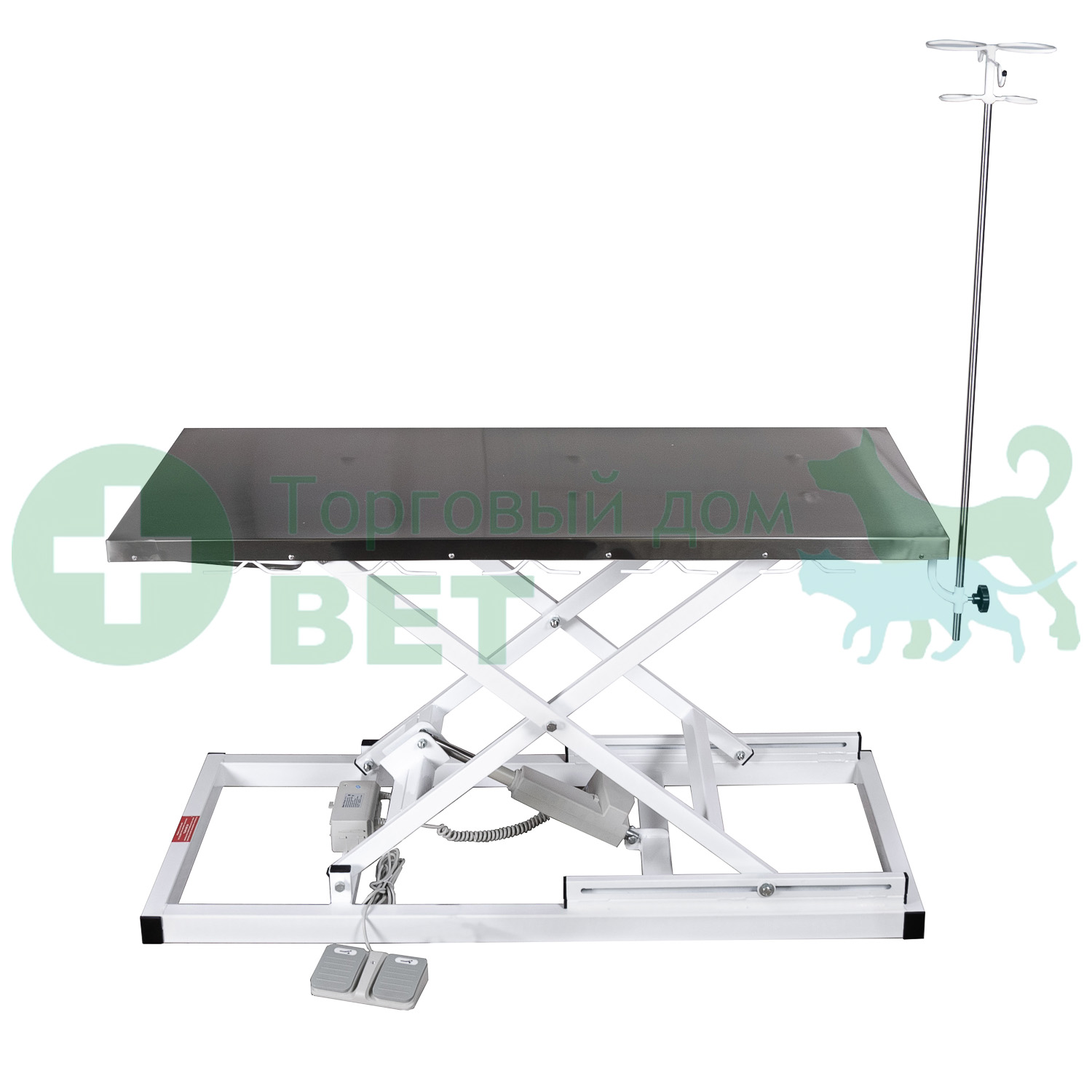 ТД ВЕТ Стол VETBOT-72.1300 без слива, со штативом, электр., 1300x600x(330- 1050)h мм (каркас белый, пульт ручной)