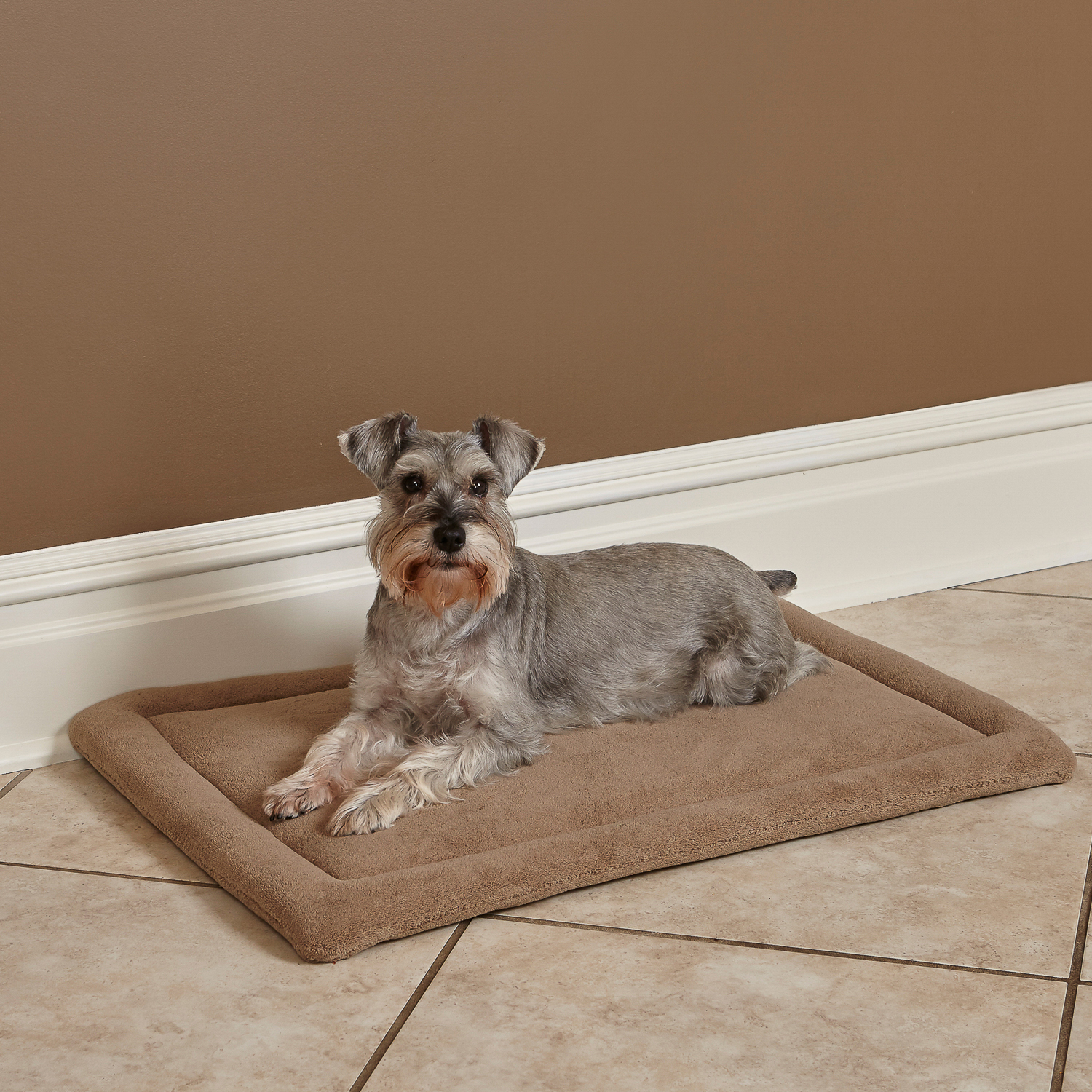 Лежанка MidWest Micro Terry для собак и кошек плюшевая 74х51 см, серо-коричневая