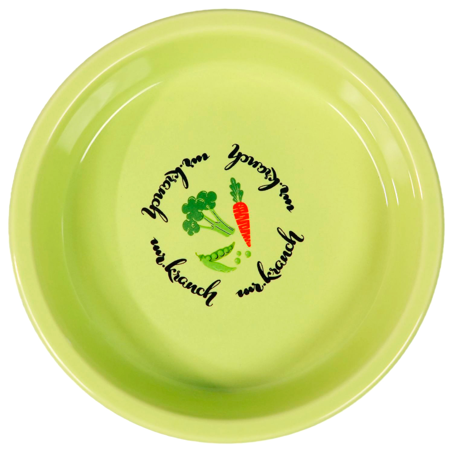 Миска Mr.Kranch керамическая для кошек 200 мл Овощи салатовая