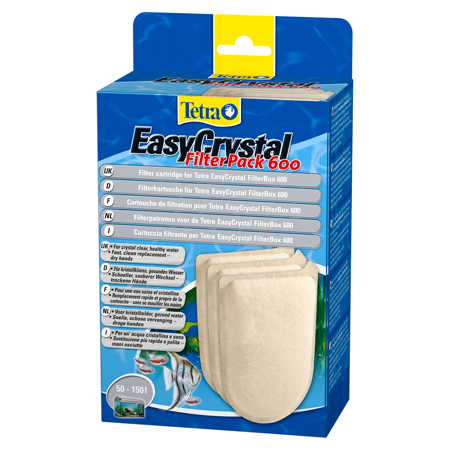 Tetra EC 600 фильтрующие картриджи без угля для внутреннего фильтра EasyCrystal 600 3 шт. СКИДКА 50%
