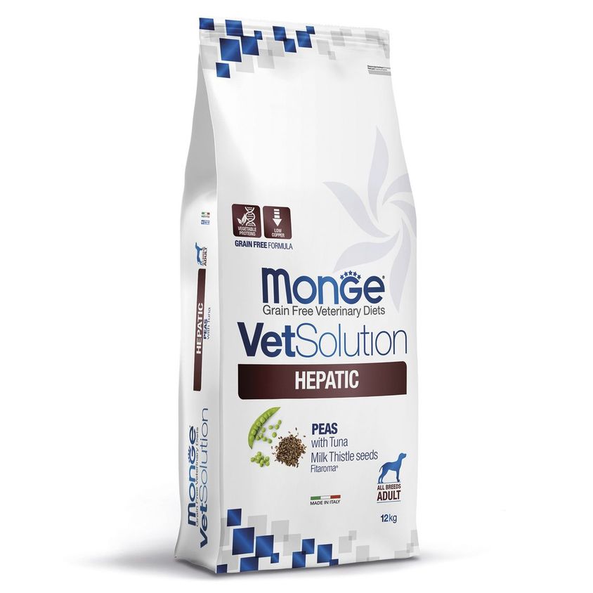 Диетический корм Monge VetSolution Dog Hepatic Гепатик для собак при заболеваниях печени 12 кг