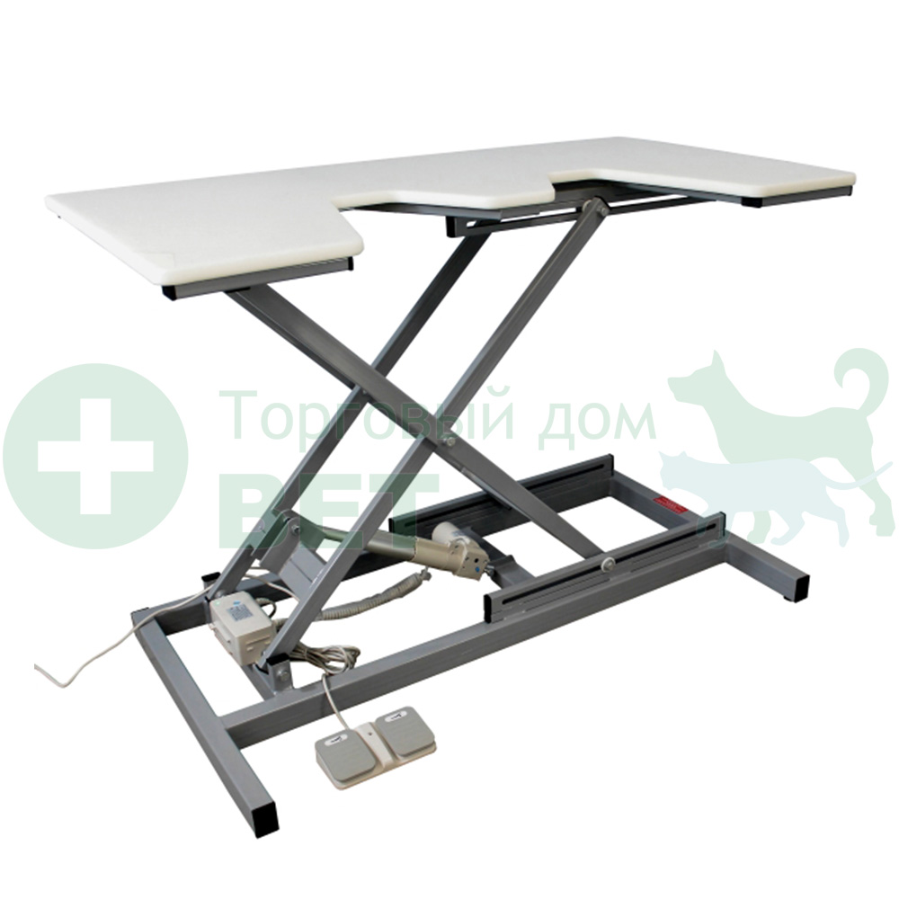 ТД ВЕТ Стол для УЗИ без дверец VETBOT-74, столешница пластик, электропривод, 1320x720x(300- 1050)h мм (каркас серый)