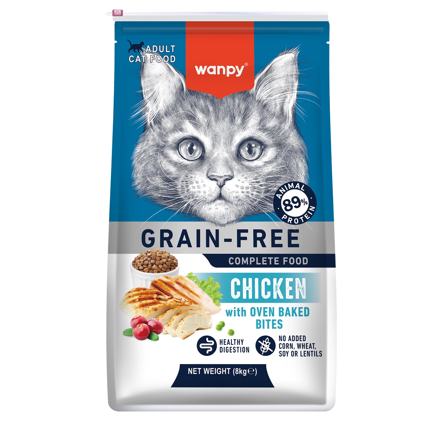 Сухой корм Wanpy Cat беззерновой с курицей для взрослых кошек 8 кг