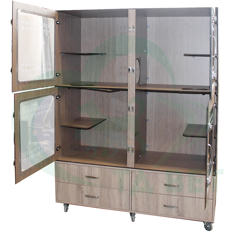 ТД ВЕТ Зоогостиницы для кошек из HPL+ ящики из ЛДСП 1500х600х1400(1800) h c ящиками