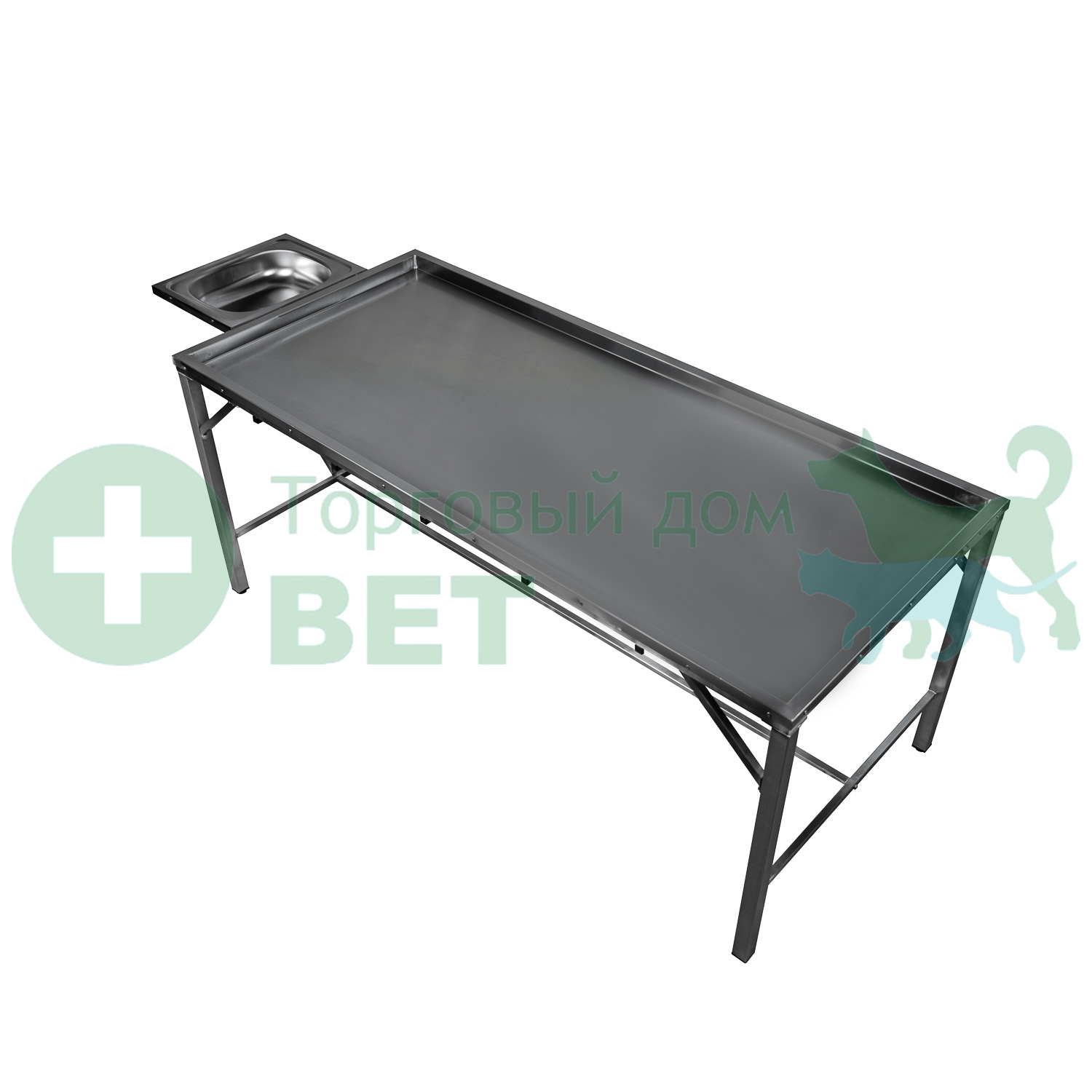 ТД ВЕТ Стол ветеринарный для вскрытия животных СВУ-63 2552x900x850h мм