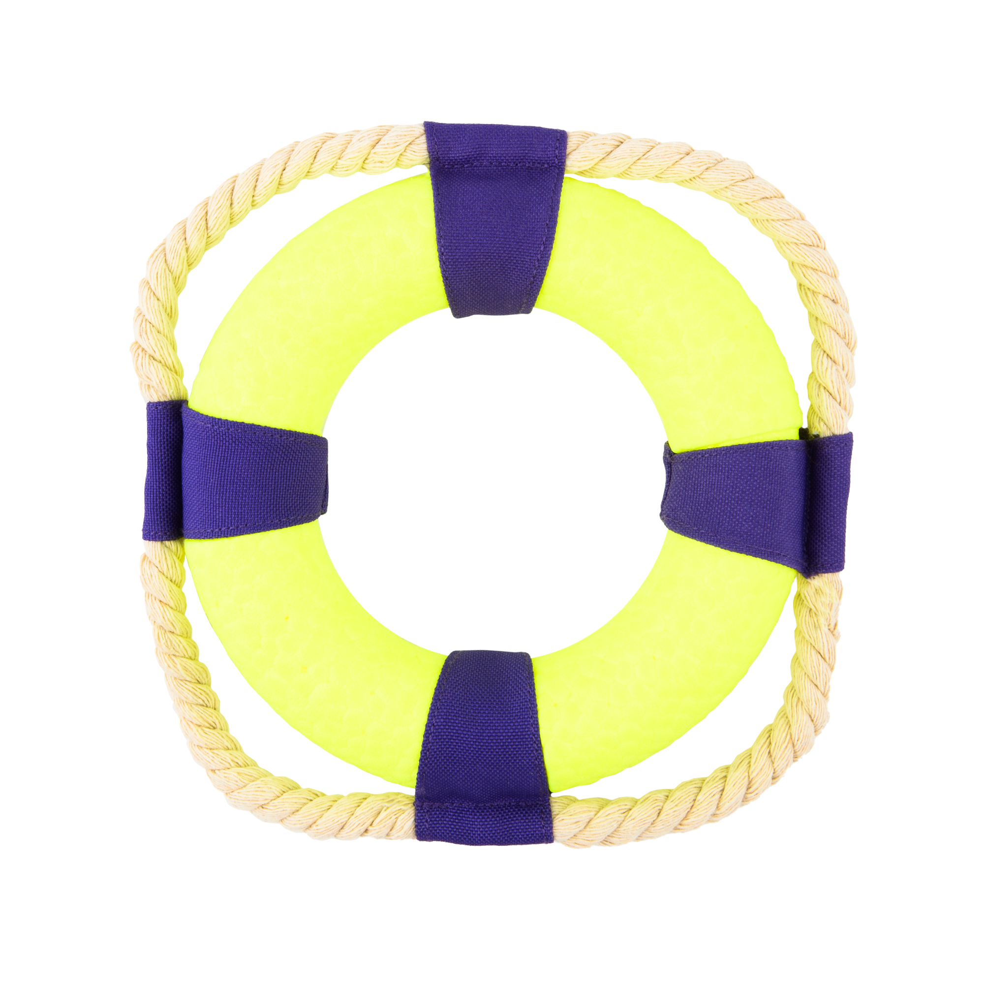 Игрушка Mr.Kranch для собак Кольцо с канатом диаметр 14 см неоновая желтая