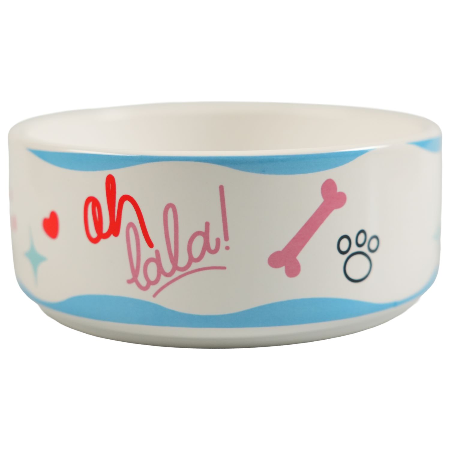 Миска Mr.Kranch керамическая для собак 420 мл Чао Белла голубая