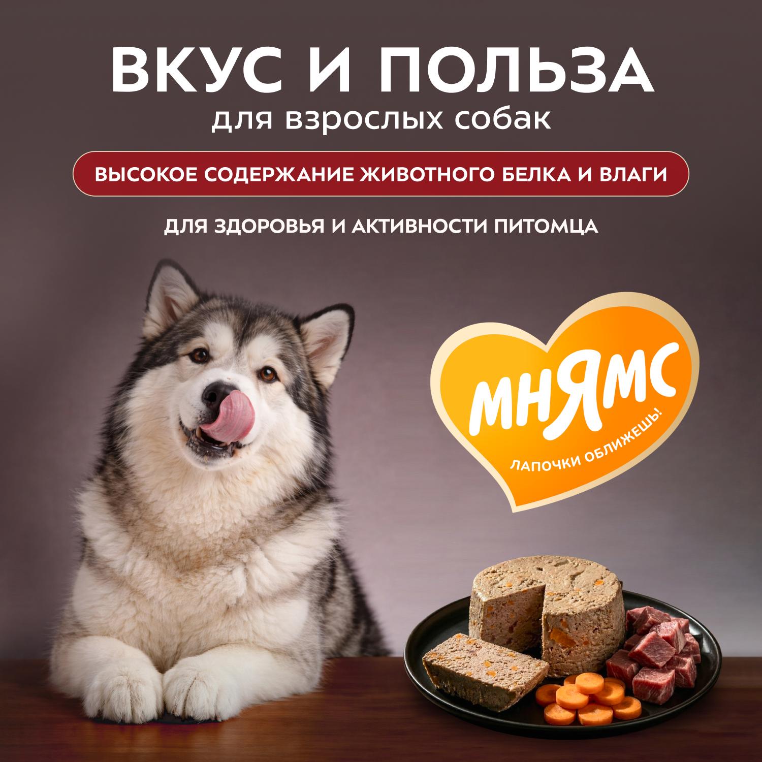 Влажный корм Мнямс Деликатес Паштет из ягненка с морковью для собак всех пород "Клефтико по-афински" 200 г