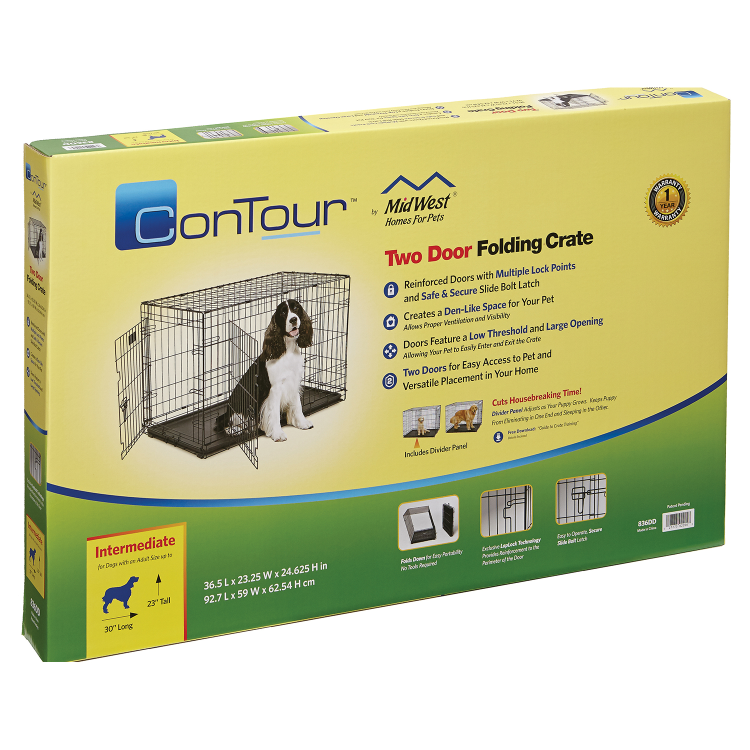 Клетка MidWest Contour для собак 93х59х62h см, 2 двери СКИДКА 20%