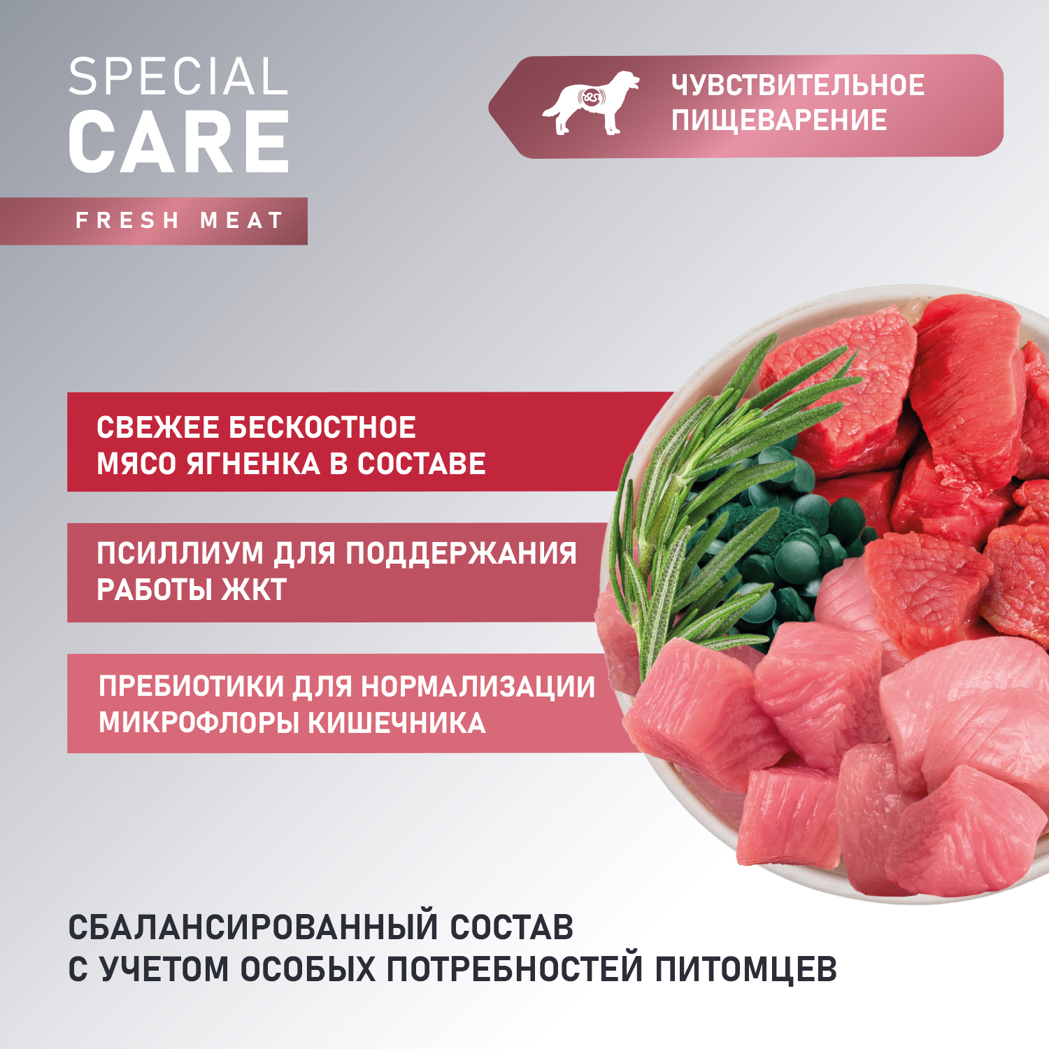 Сухой корм AWARD SPECIAL CARE Sensitive Digestion для взрослых собак всех пород с чувствительным пищеварением со свежим мясом ягненка 2кг