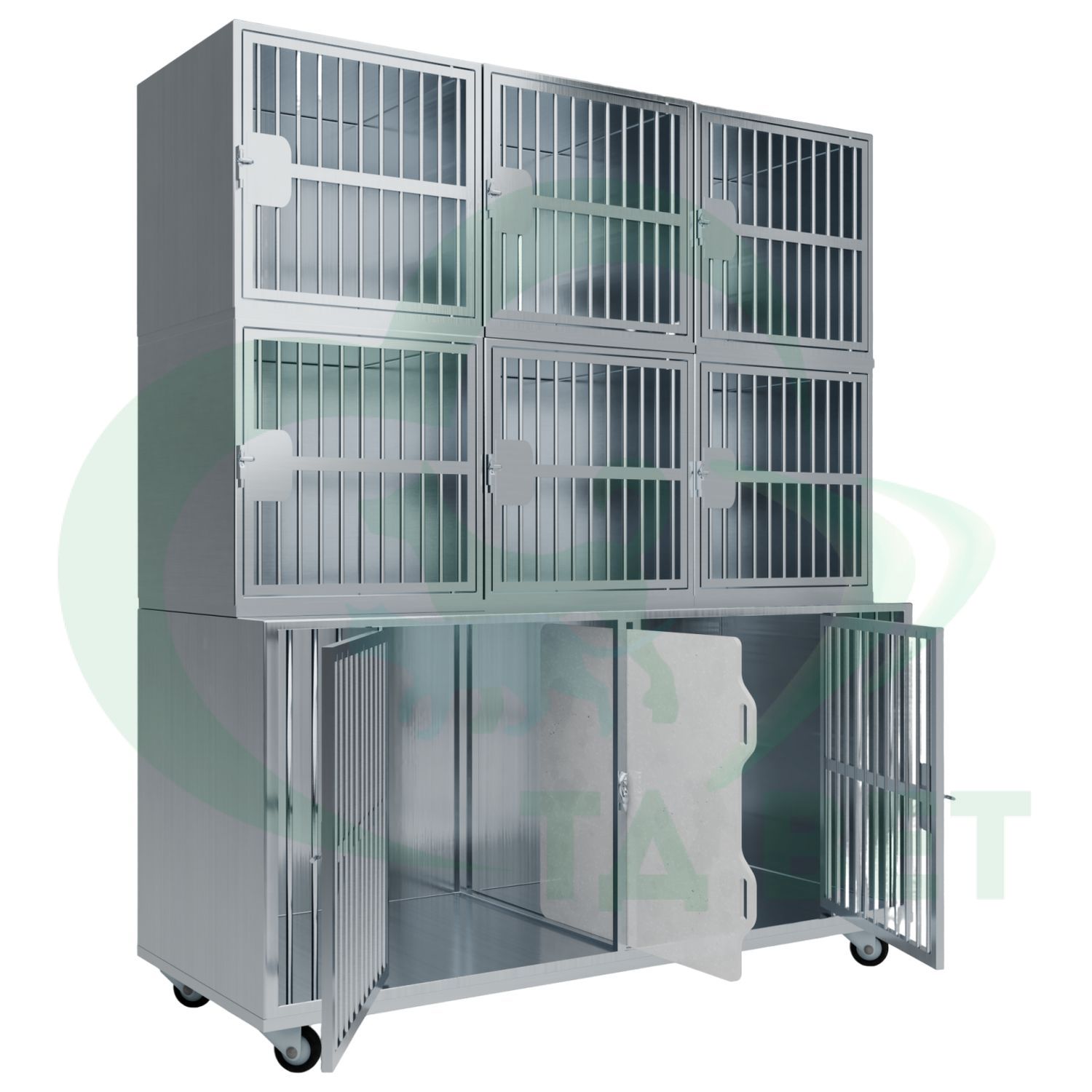 ТД ВЕТ Optima 8 Модуль на 8 клеток 1800х750(600)х2060(2160) мм с колесами