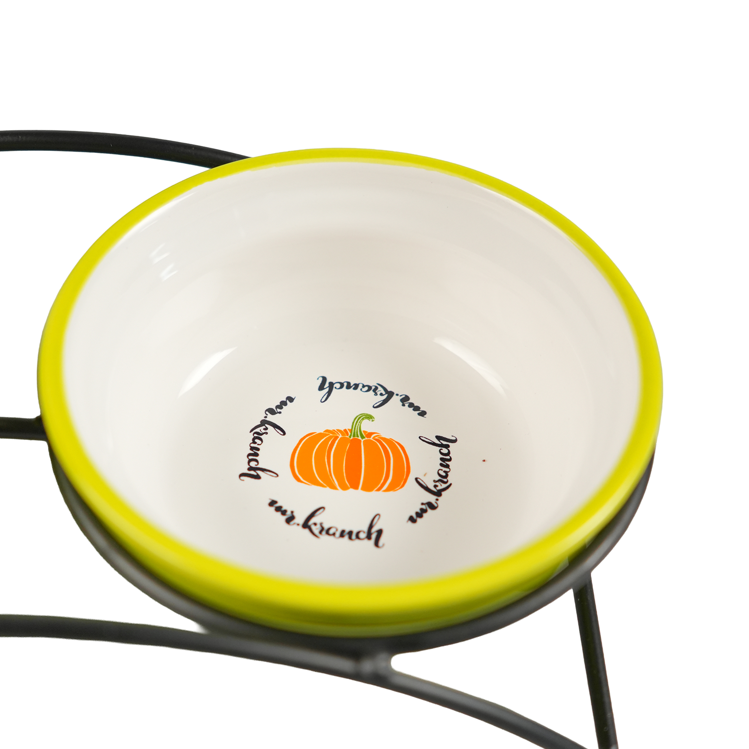 Миски Mr.Kranch на подставке для собак и кошек двойные 2x290 мл летние овощи салатовые