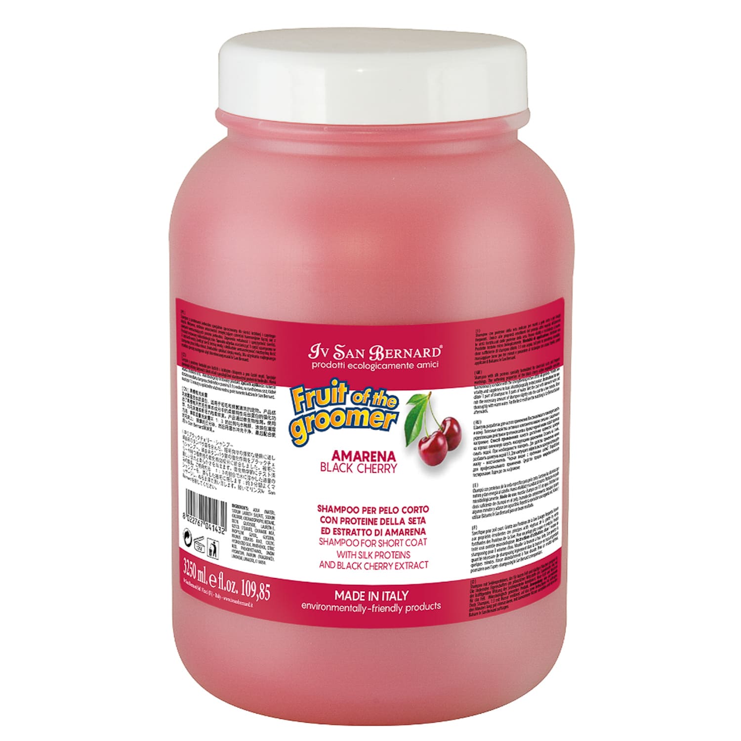 ISB Fruit of the Groomer Black Cherry Шампунь для короткой шерсти с протеинами шелка 3,25 л СКИДКА 40%