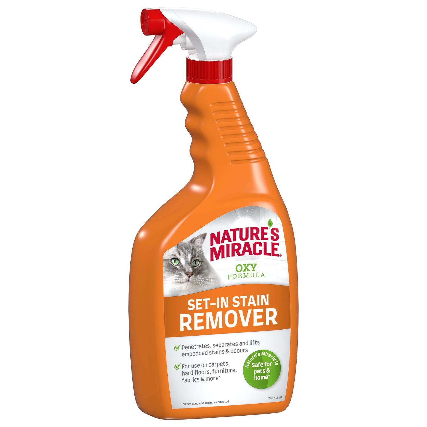 Уничтожитель пятен и запахов Nature's Miracle для кошек Окси-формула, спрей 709 мл