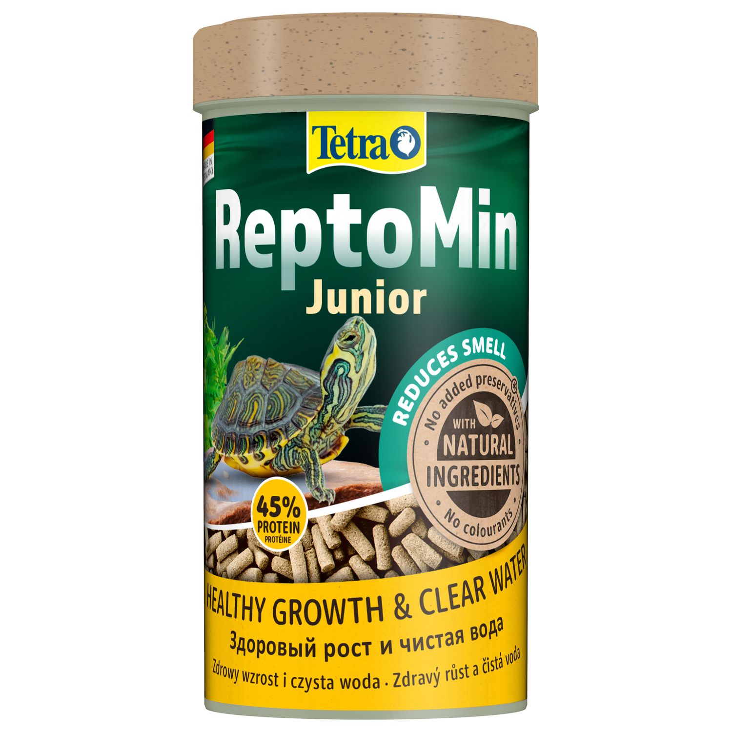 Корм Tetra ReptoMin Junior для молодых водных черепах в виде палочек 250 мл