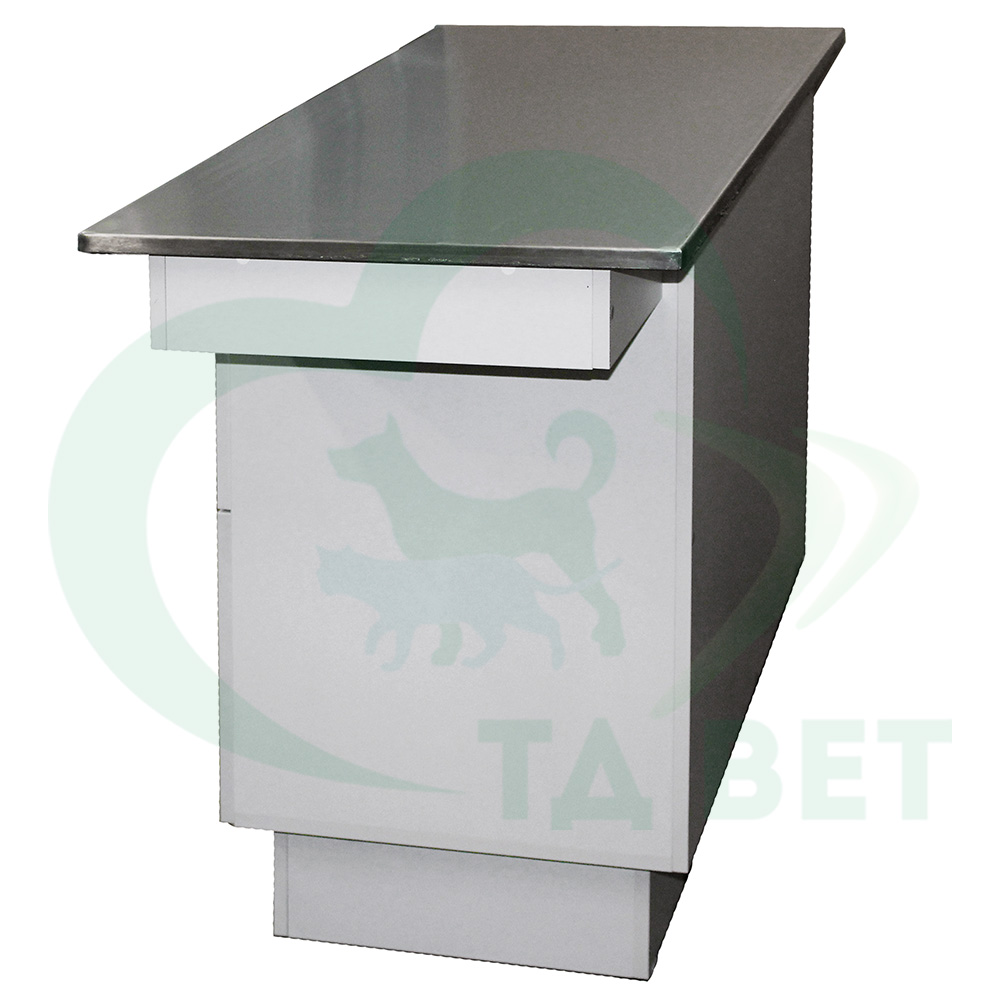 ТД ВЕТ Стол смотровой 22.02 с ящиками, вывод столешницы справа, нерж. сталь, 1200х580х867h