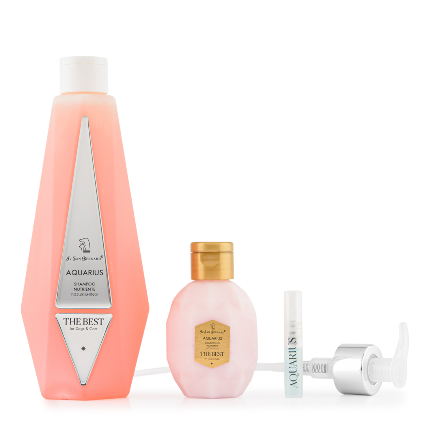ISB The Best line Набор Aquarius шампунь для восстановления и питания шерсти 550 мл, кондиционер 120 мл + парфюм 2 мл в подарок СКИДКА 40%
