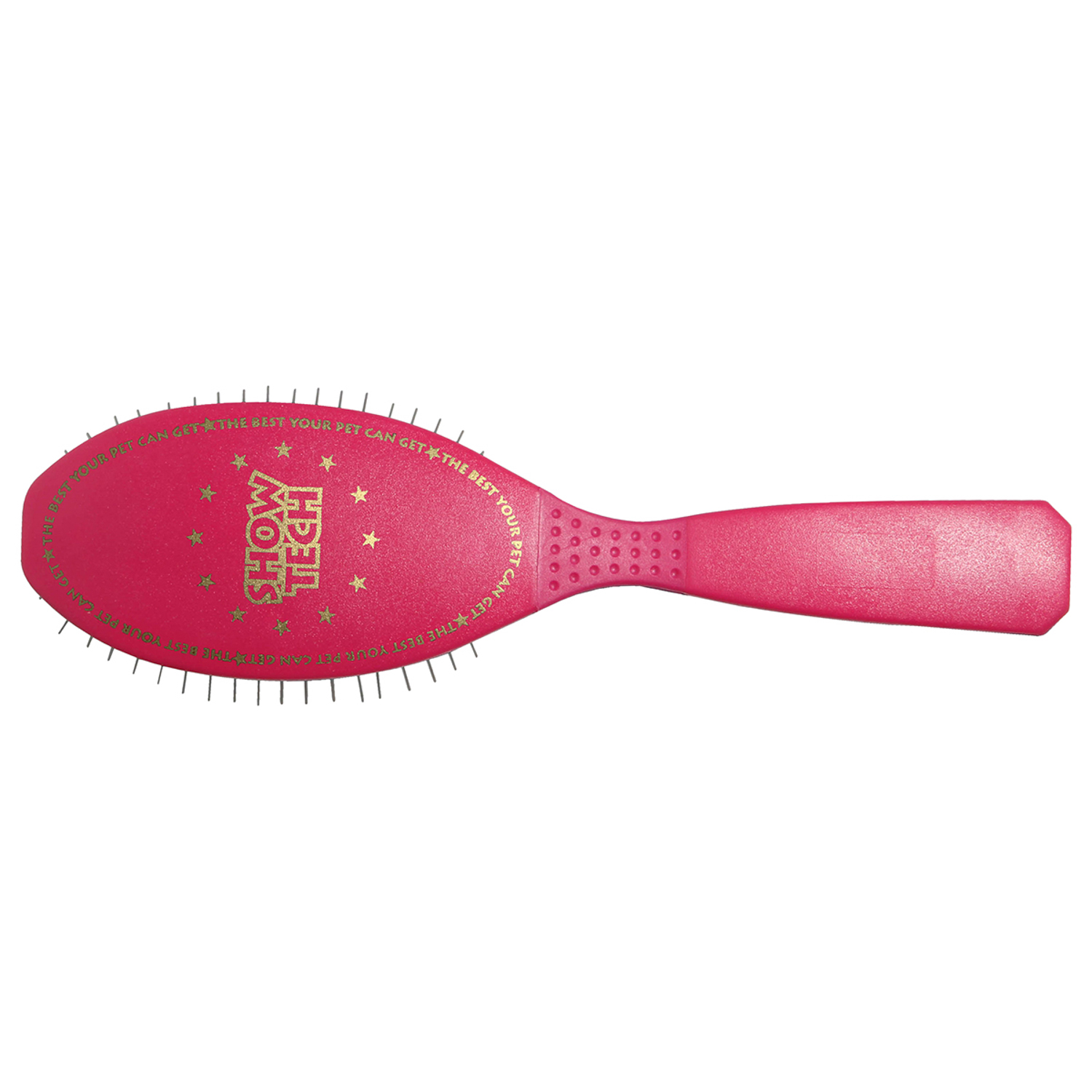 SHOW TECH Pin brush Large щетка массажная с пластиковой ручкой (розовая)