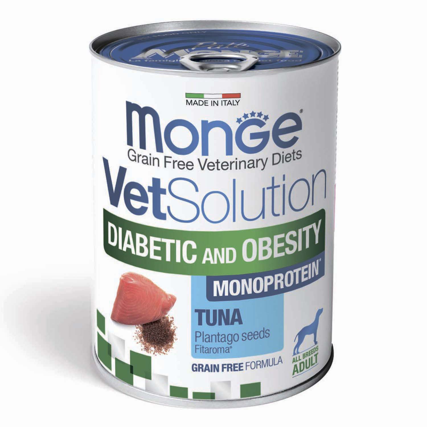 Диетический корм Monge VetSolution Dog Diabetic and Obesity Диабетик и Обесити для собак при сахарном диабете и лишнем весе 400 г