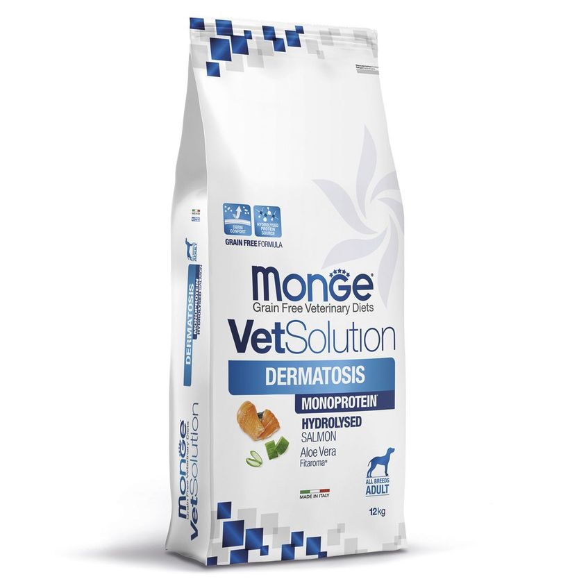 Диетический корм Monge VetSolution Dog Dermatosis Дерматозис для собак при заболеваниях кожи 12 кг