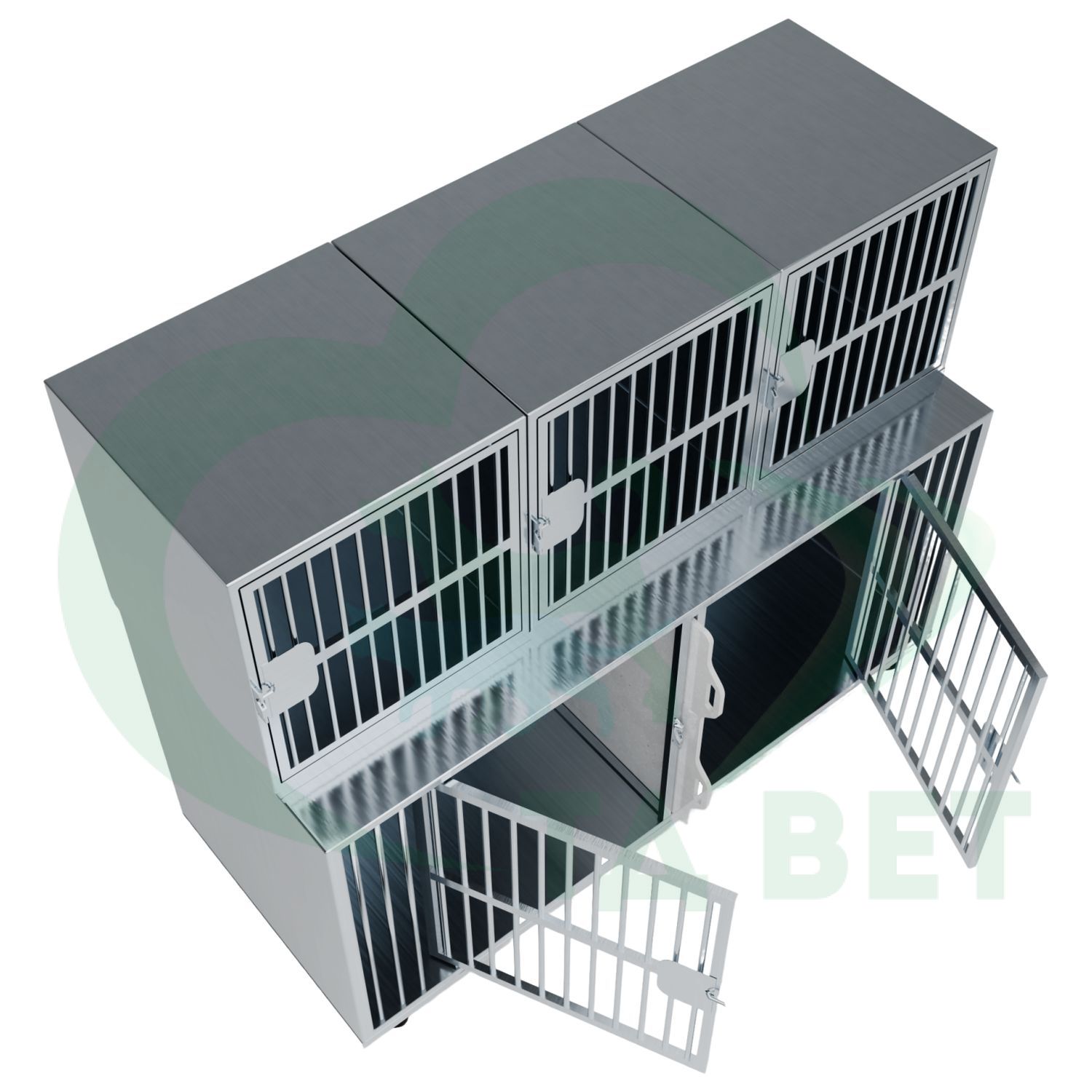 ТД ВЕТ Optima 5 Модуль на 5 клеток 1800х750(600)х1440(1540) мм с колесами.