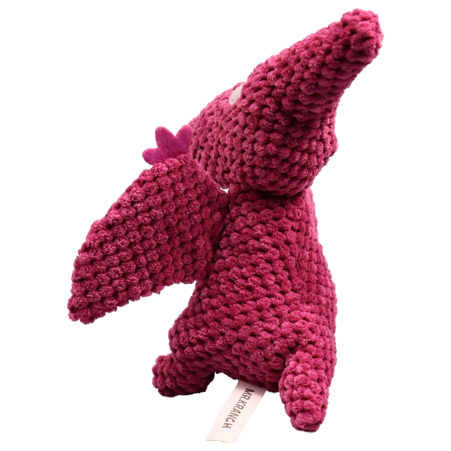 Игрушка Mr.Kranch для собак Птерозавр плюшевая с пищалкой 23 см бордовая